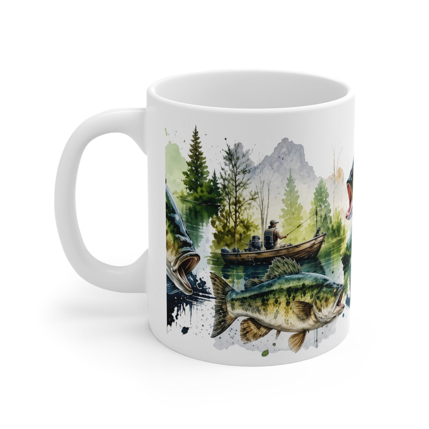 Tasse Pêche Black Bass – Mug Passion Pêcheur et Lac Nature – Cadeau Homme Femme Pêche 325ml