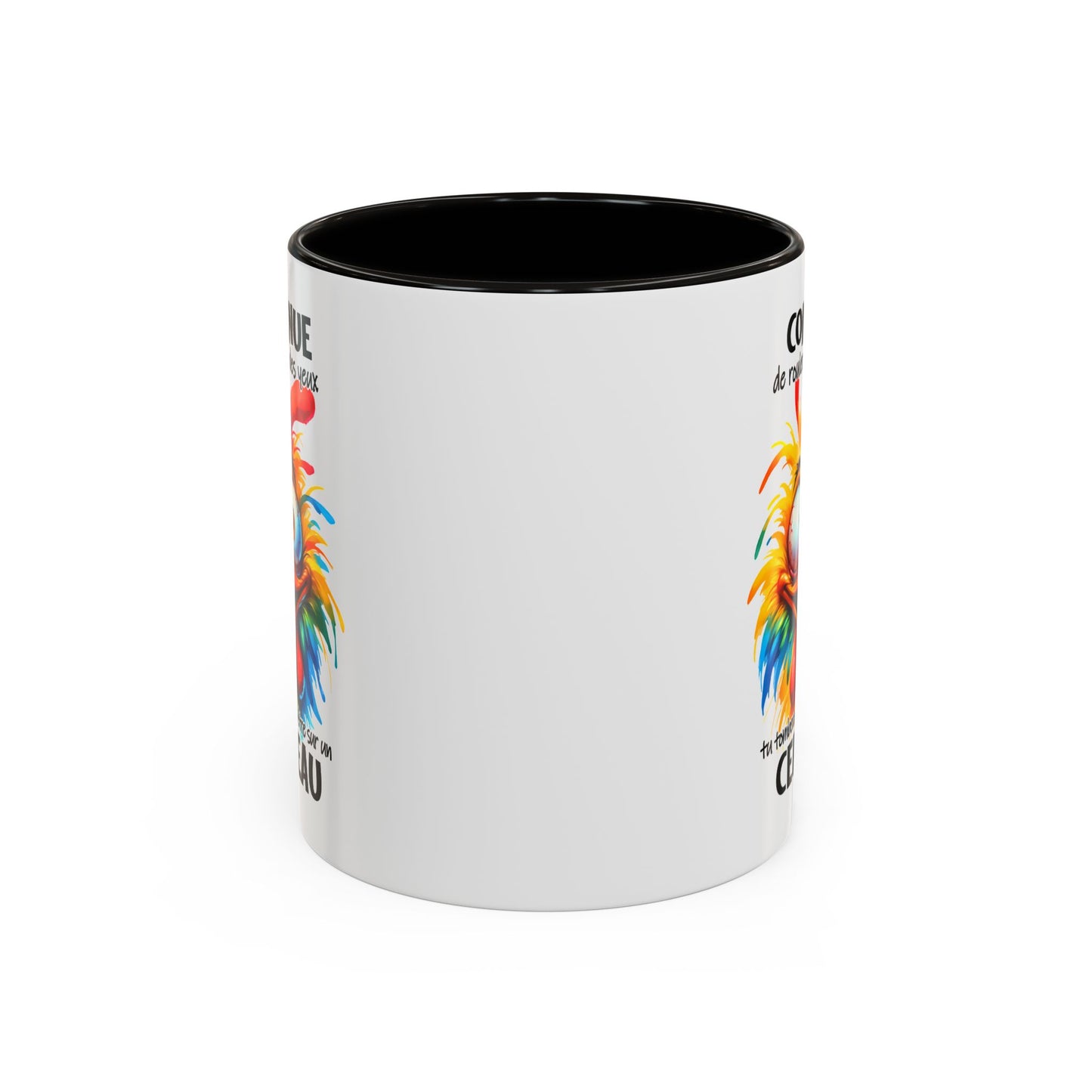 Tasse Continue De Rouler Des Yeux Tu Tomberas Peut-Être Sur Un Cerveau – Mug Humour Drôle Cartoon 325ml