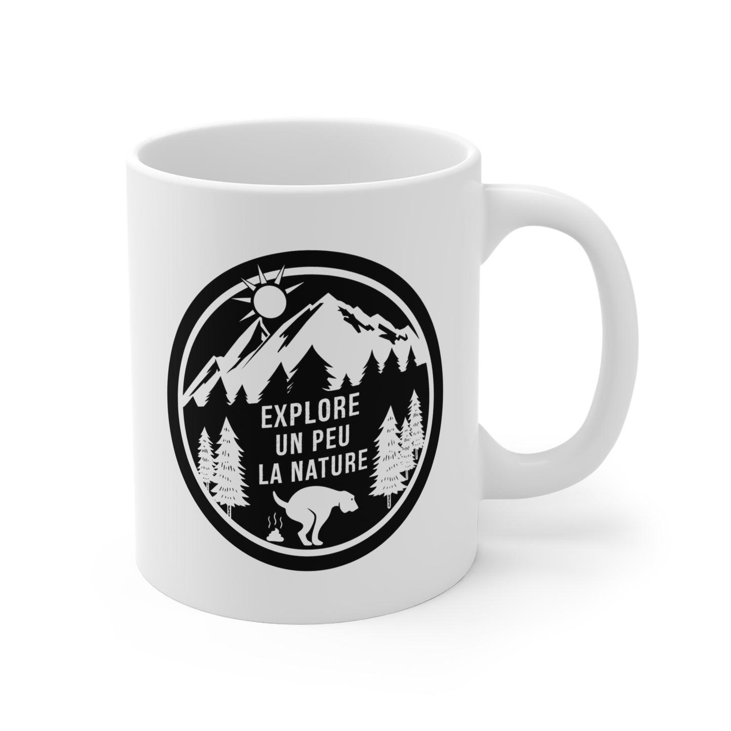 Mug Nature Homme et Femme – Tasse Chien Montagne Forêt Randonnée – Cadeau Amoureux des Animaux et Grands Espaces – Idée Cadeau Camping Aventure Plein Air – 325 ml