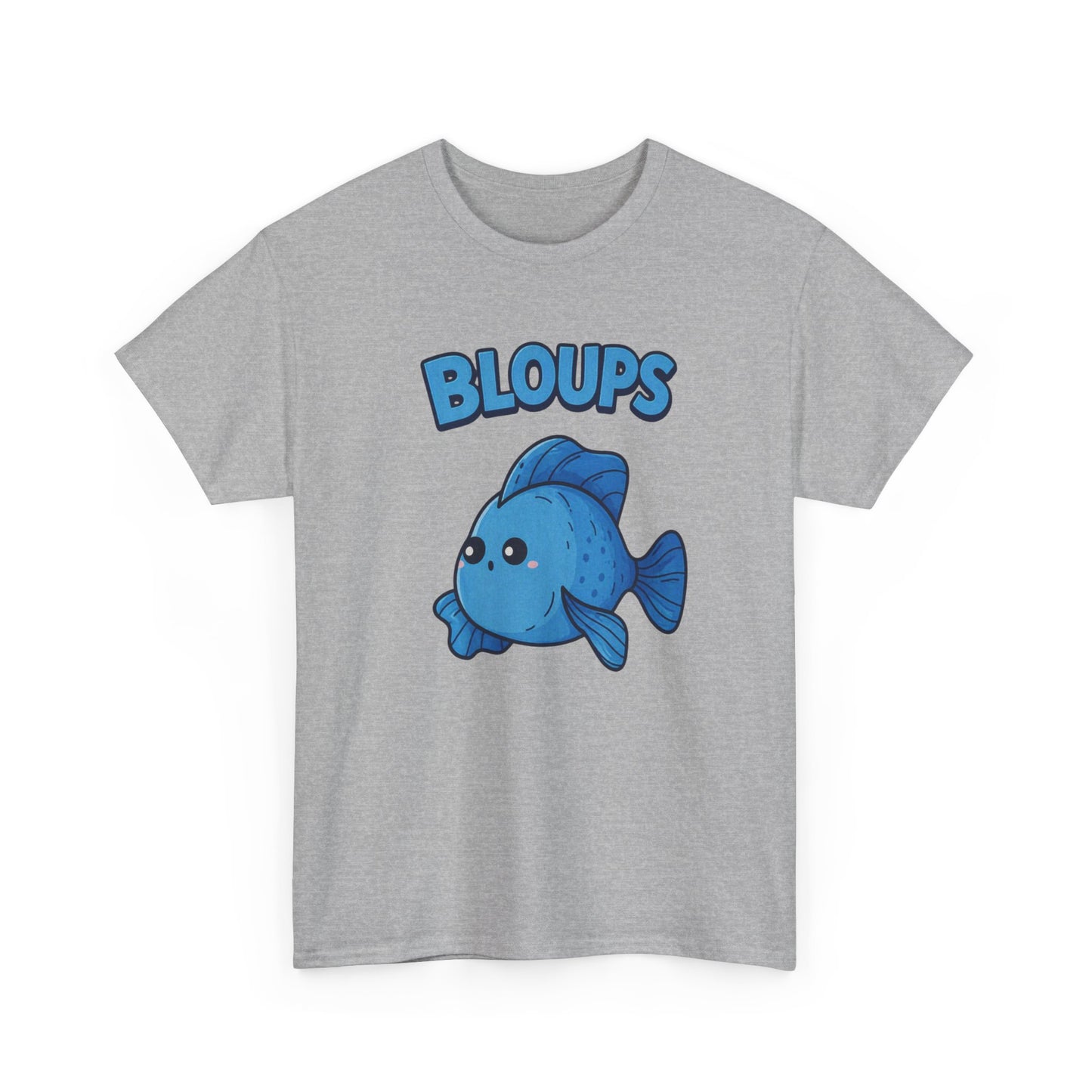 T-Shirt Humour Poisson Homme – Bloups Poisson Drôle Kawaii – Cadeau Original Amateur d’Aquarium et Animaux Marins