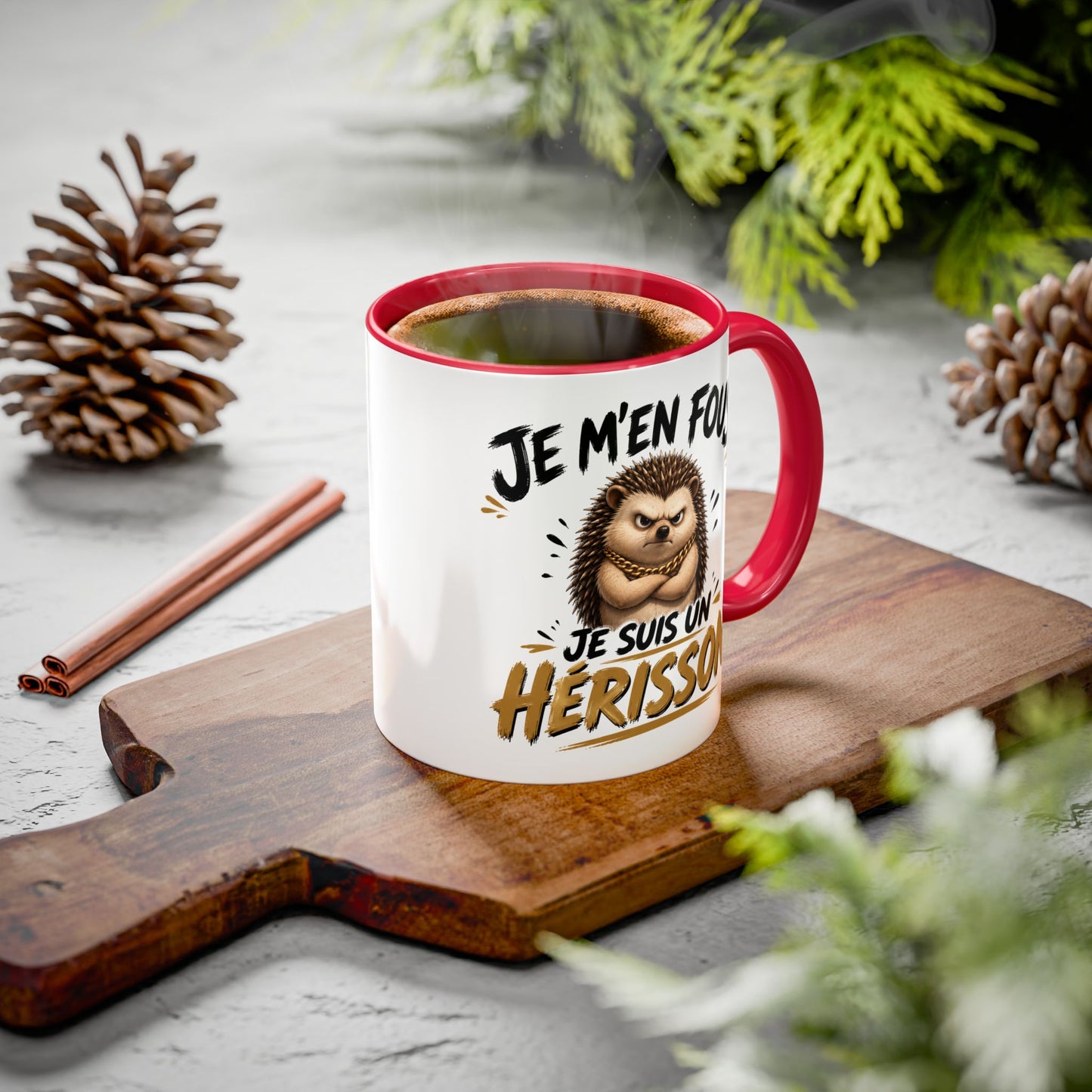 Tasse Je M’En Fous Je Suis Un Hérisson – Mug Hérisson Humoristique – Cadeau Homme Femme Amoureux des Animaux 325ml