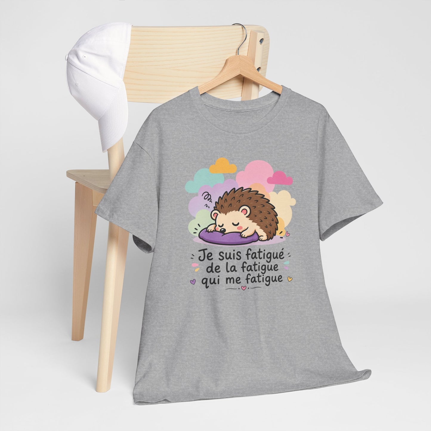 Tee-Shirt Je Suis Fatigué de la Fatigue Qui Me Fatigue Homme et Femme – Hérisson Dormeur Humour Fatigue Travail Détente