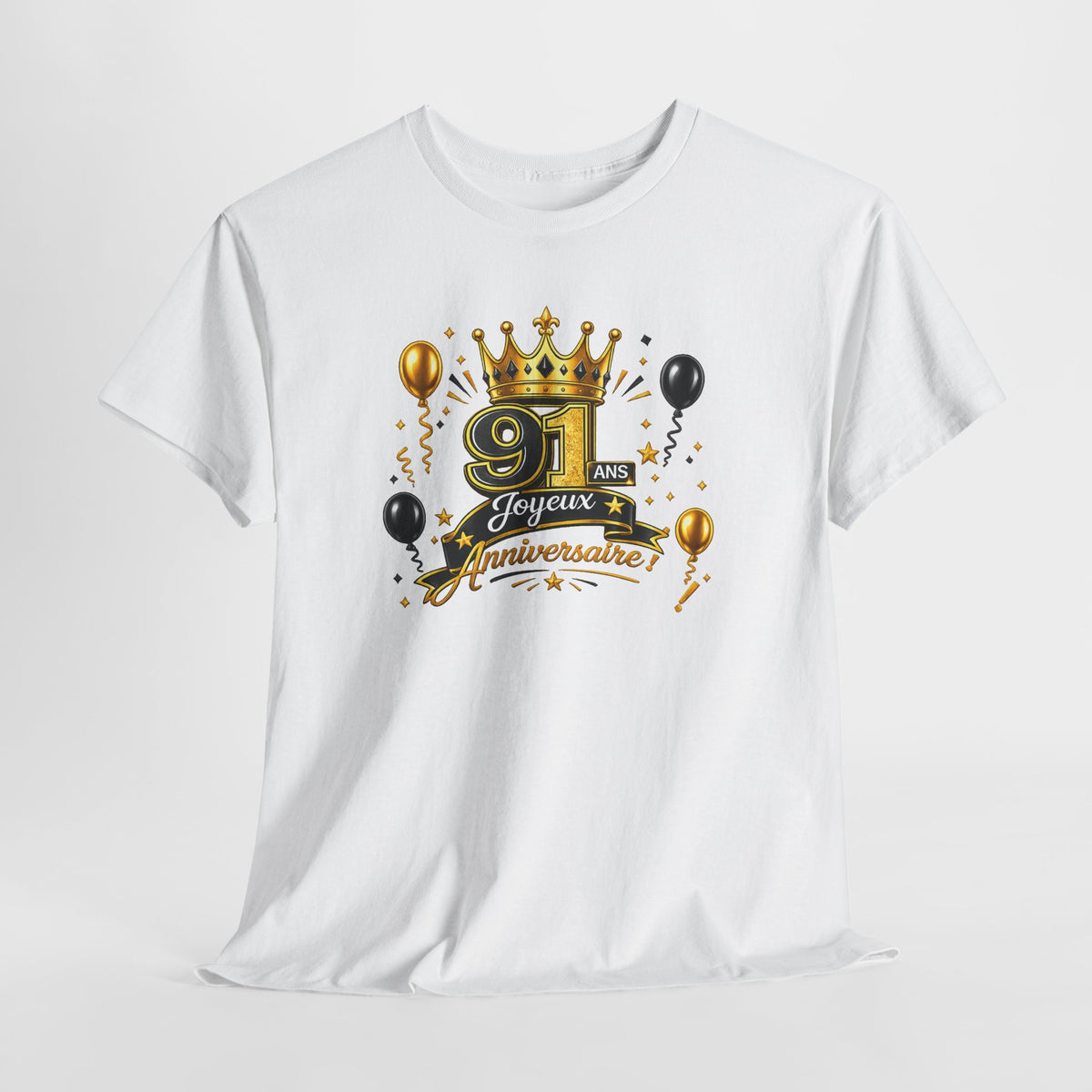Tee Shirt Anniversaire 91 Ans Homme et Femme – Joyeux Anniversaire – Cadeau 91 Ans