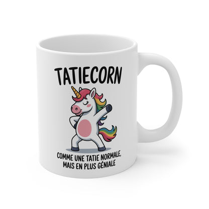 Tasse Céramique 325ml “Tatiecorn” – Mug Licorne Arc-en-Ciel – Cadeau Humour Original