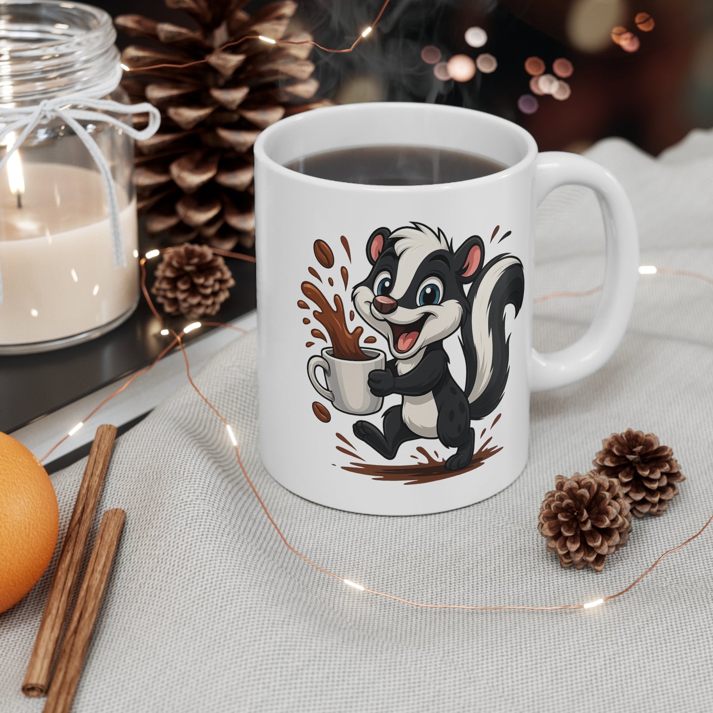Tasse Putois Amusant – Mug Café Cartoon Céramique 325ml – Cadeau Original Animal Mignon