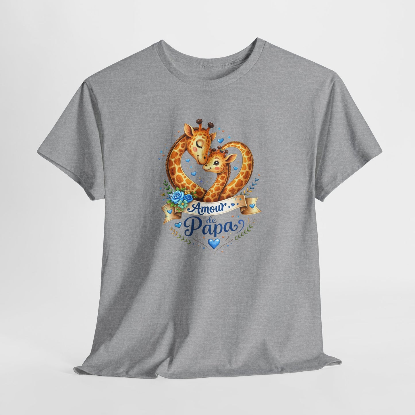 T-Shirt Amour de Papa Girafe – Design Mignon Père Enfant – Cadeau Fête des Pères