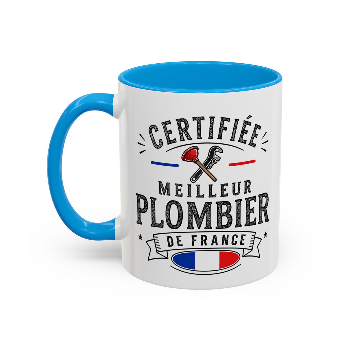 Mug Plombier Homme – Certifié Meilleur Plombier de France – Tasse Humour Métier – Cadeau Original Plombier