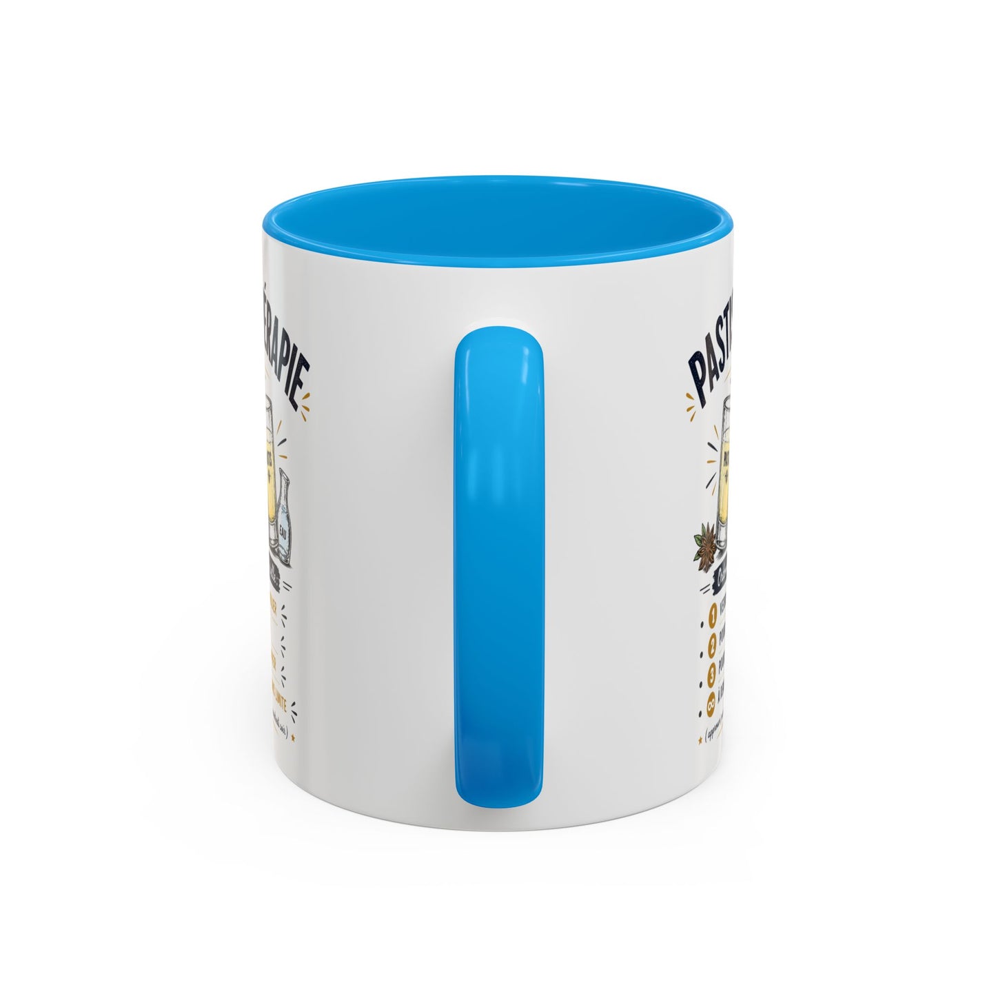 Mug Pastisthérapie Drôle – Tasse Humour Apéro Pastis – Cadeau Original Amateur de Pastis – Céramique 325ml Noir Bleu Rouge