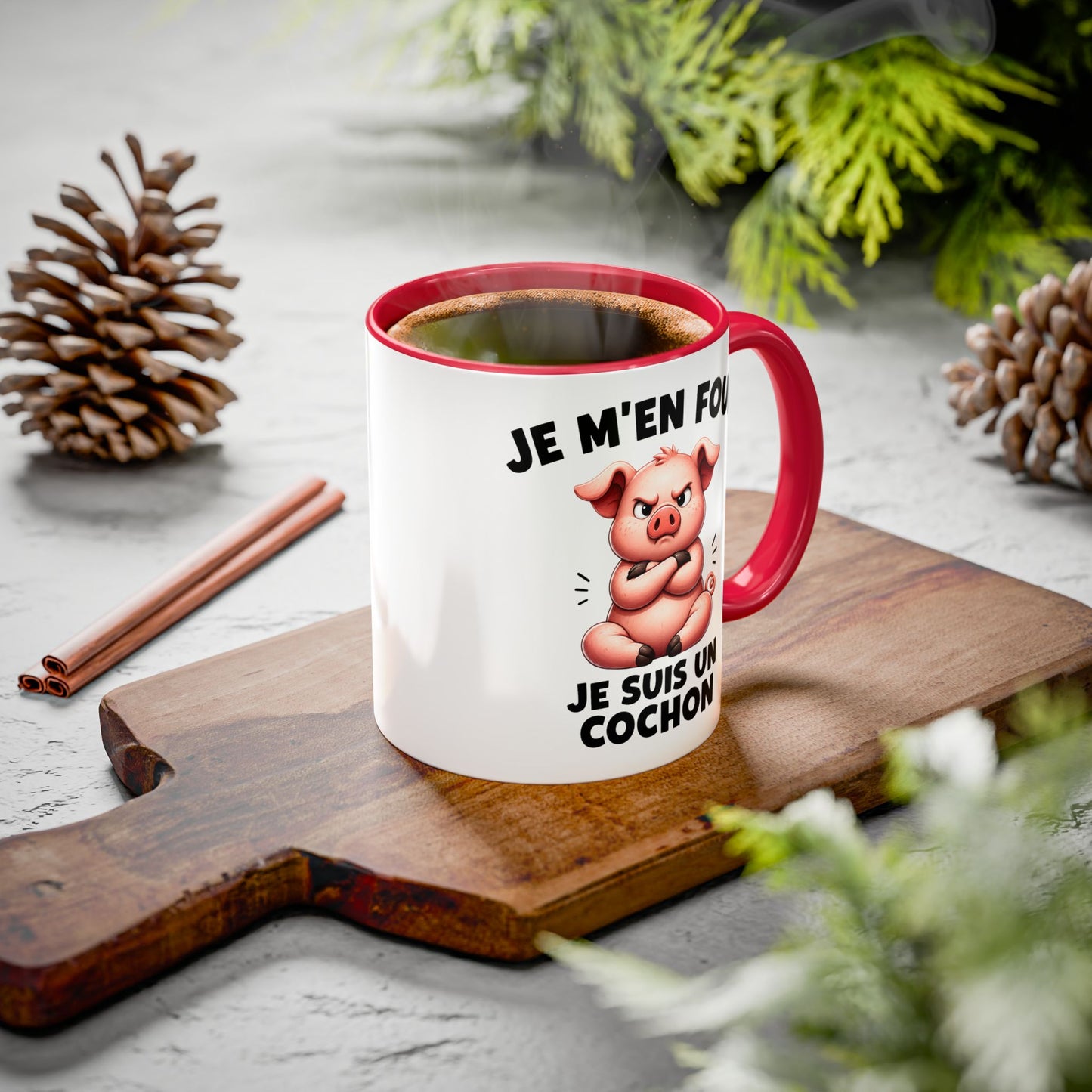 Tasse Je M’En Fous Je Suis un Cochon – Mug Cochon Humoristique – Cadeau Femme Homme Amoureux des Animaux 325ml
