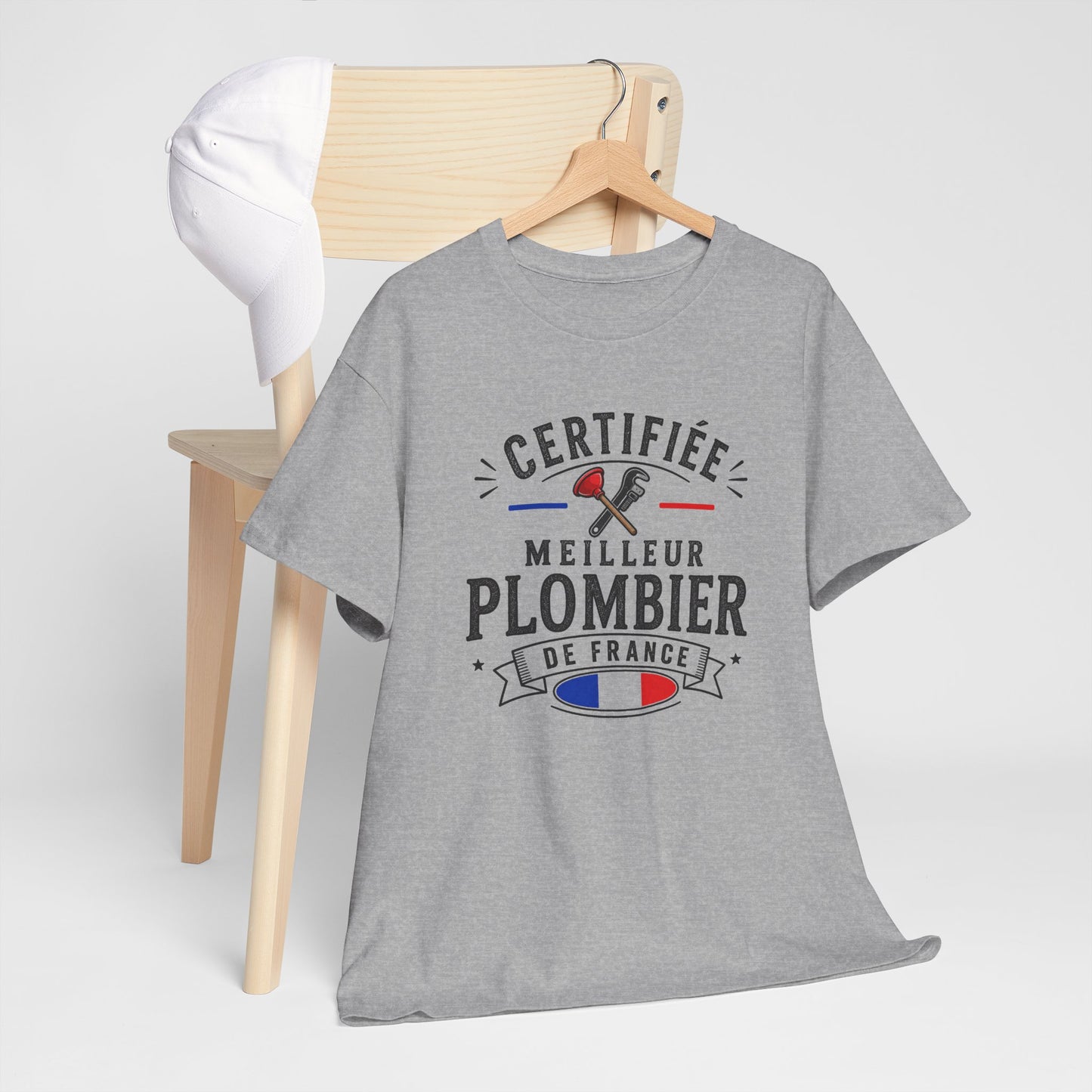 Tee Shirt Plombier Homme et Femme – Certifié Meilleur Plombier de France – T-Shirt Métier Cadeau Original