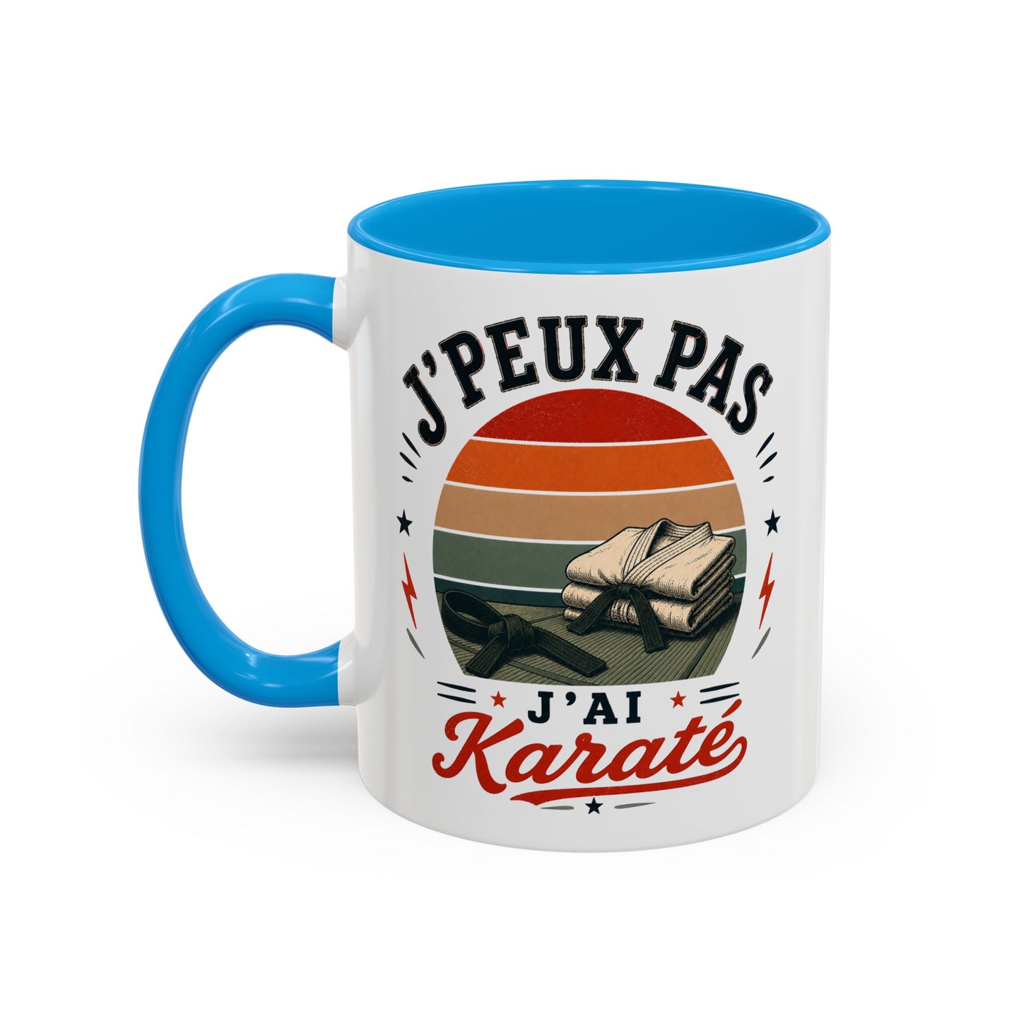 Tasse J’Peux Pas J’Ai Karaté – Mug Humour Karaté Vintage – Cadeau Passion Arts Martiaux Homme Femme 325ml