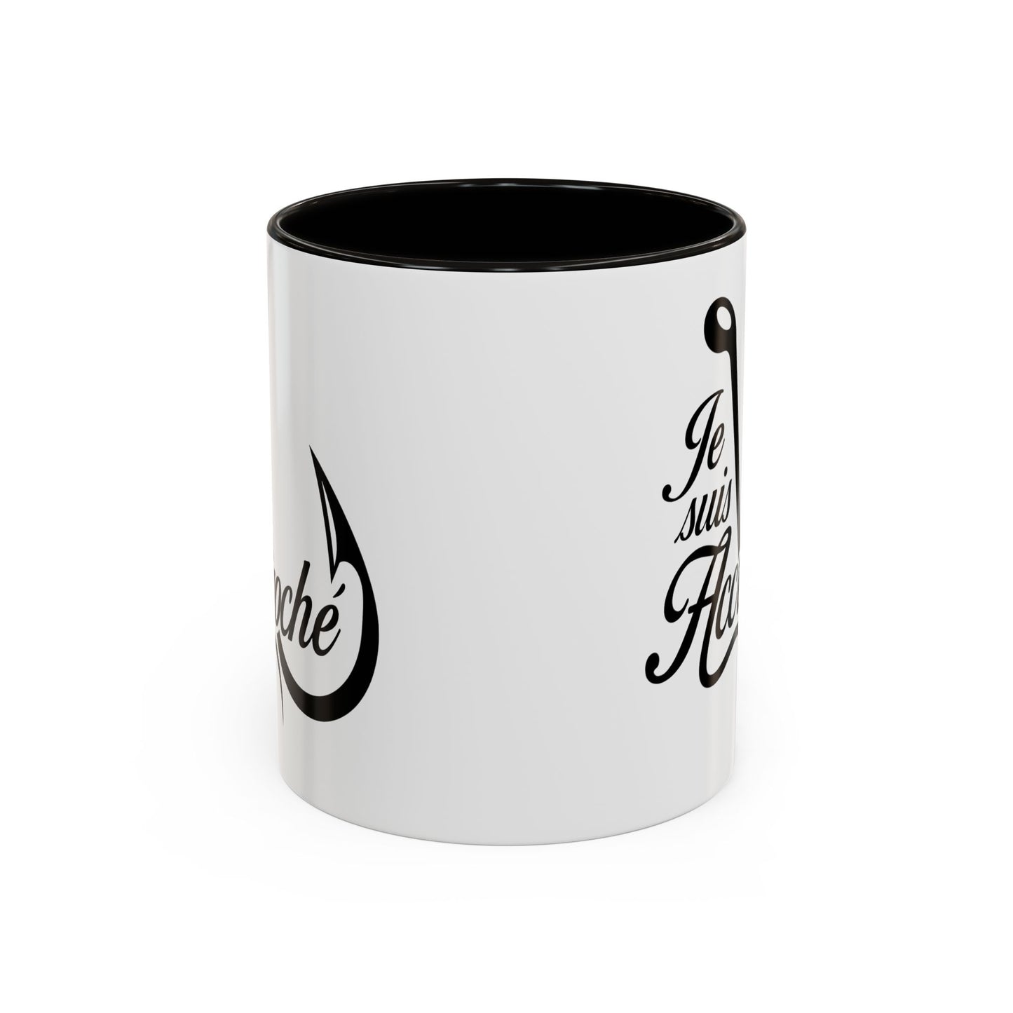Mug Pêche Humoristique – Tasse Passion Pêcheur – Cadeau Homme Amateur de Poissons, Lac et Rivière – 325 ml Noir Bleu Rouge