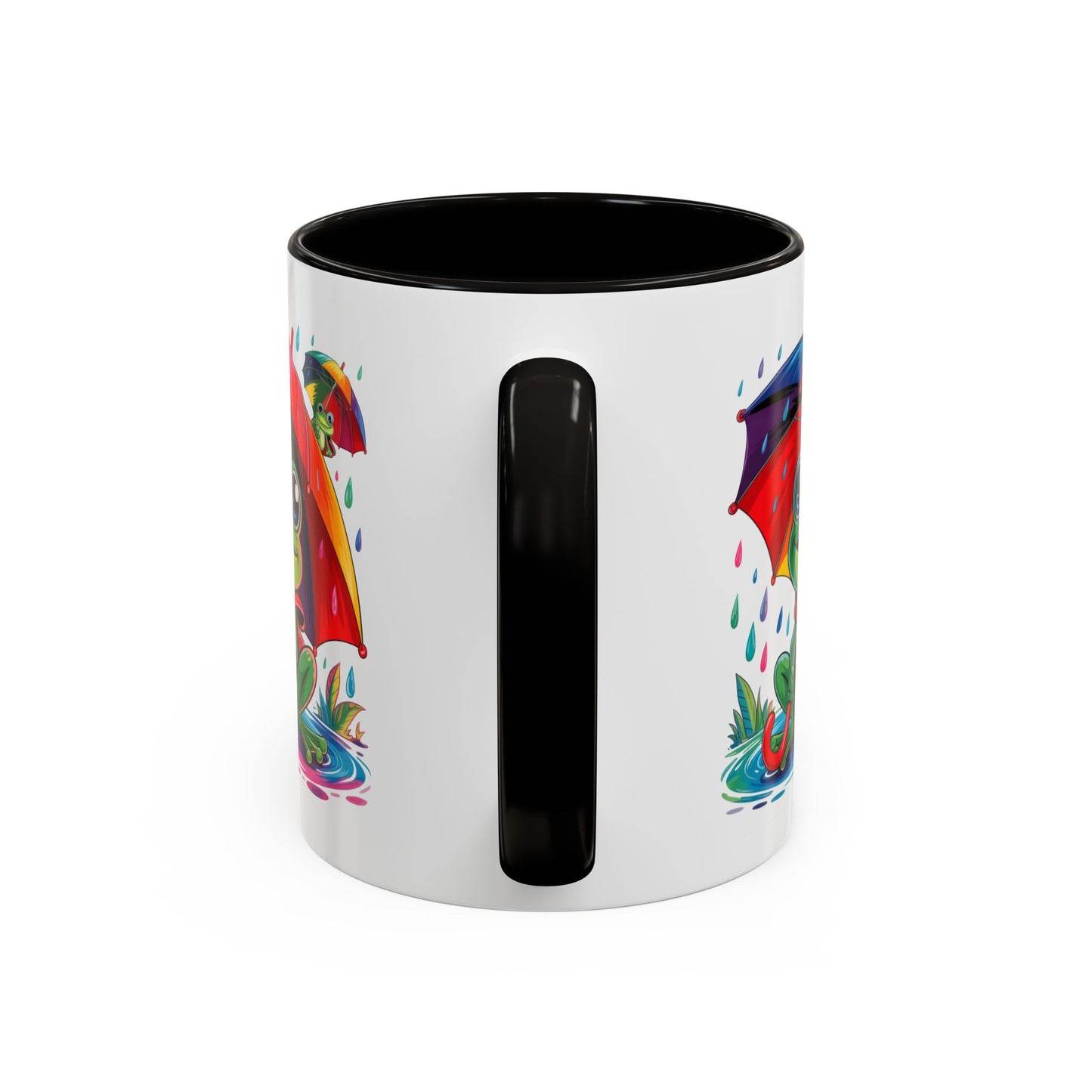 Mug Grenouille Sous la Pluie – Tasse Colorée Parapluie Arc-en-Ciel – Cadeau Fun et Mignon – Céramique 325ml