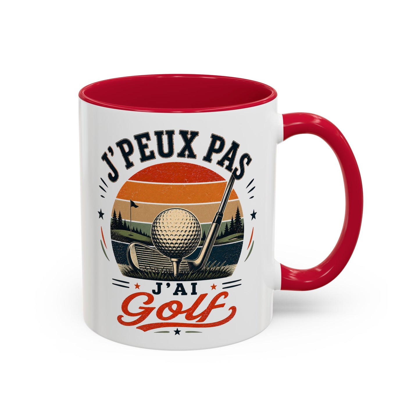 Tasse J’Peux Pas J’Ai Golf – Mug Golf Vintage Humoristique – Cadeau Golfeur Homme Femme 325ml