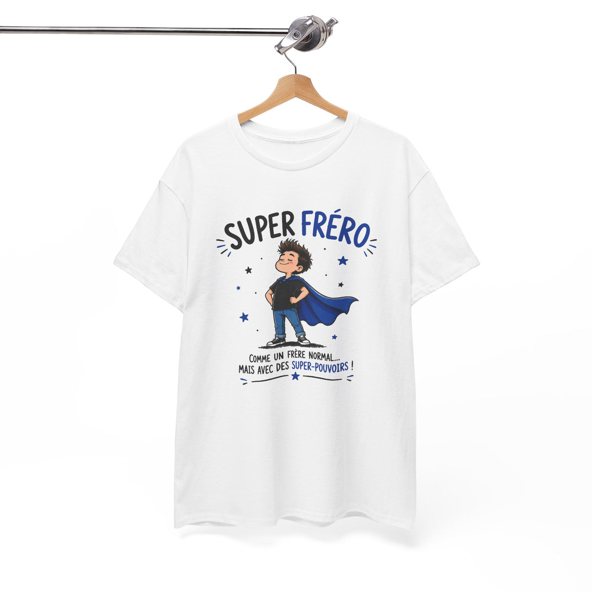 Tee Shirt Frère Homme – Super Fréro Comme un Frère Normal Mais Carrément Super – T-Shirt Humour Cadeau Original