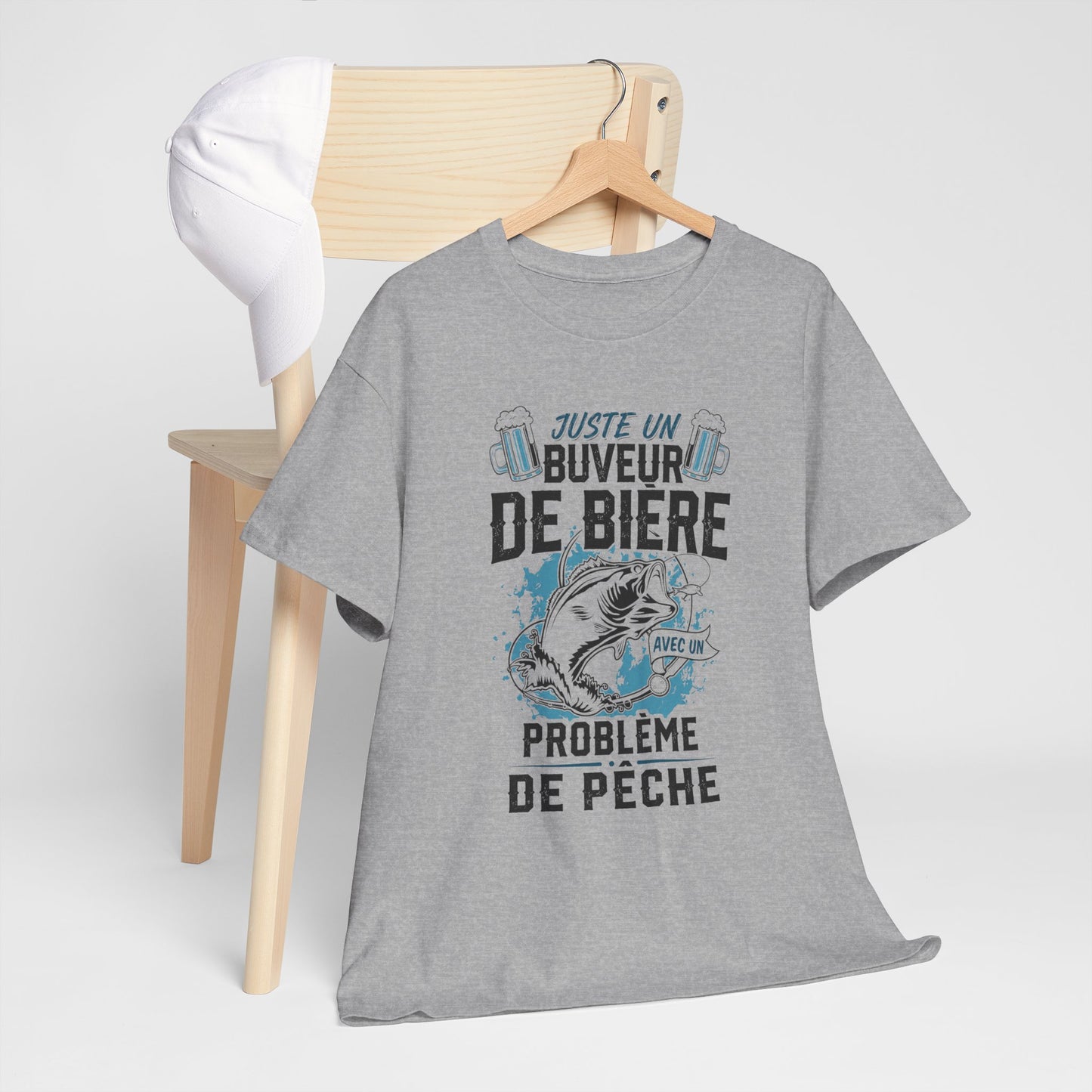 T-Shirt Pêche Homme – Cadeau Pêcheur Humour Bière – Passion Poisson Canne à Pêche – Idée Cadeau Papa Pêcheur Anniversaire