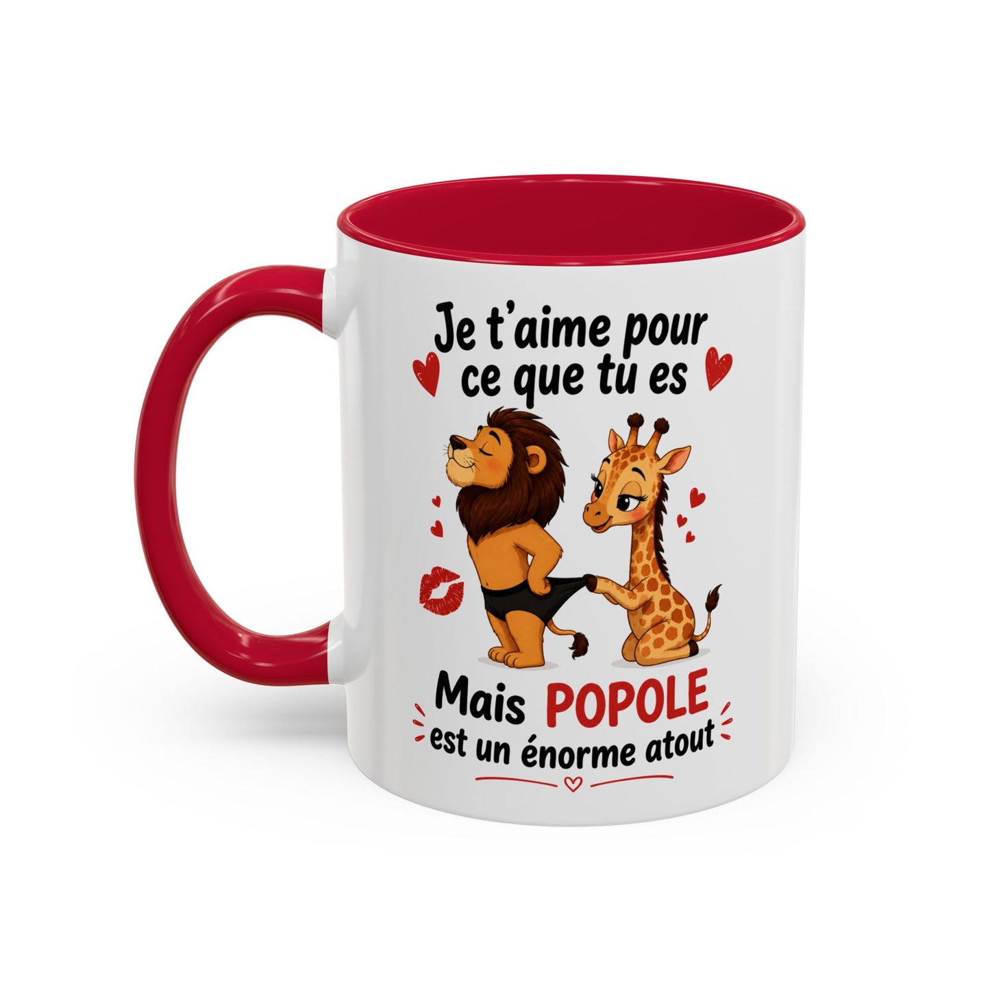 Tasse Lion Girafe Couple Humour – Mug Animaux Amoureux Drôle – Cadeau Couple Original 325ml