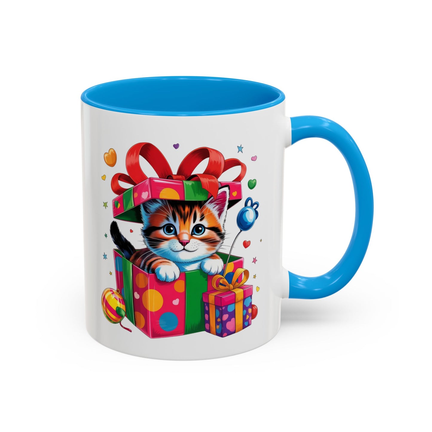 Mug Chaton dans Boîte Cadeau – Tasse Chat Mignon avec Ruban et Cadeaux – Idée Cadeau 325ml
