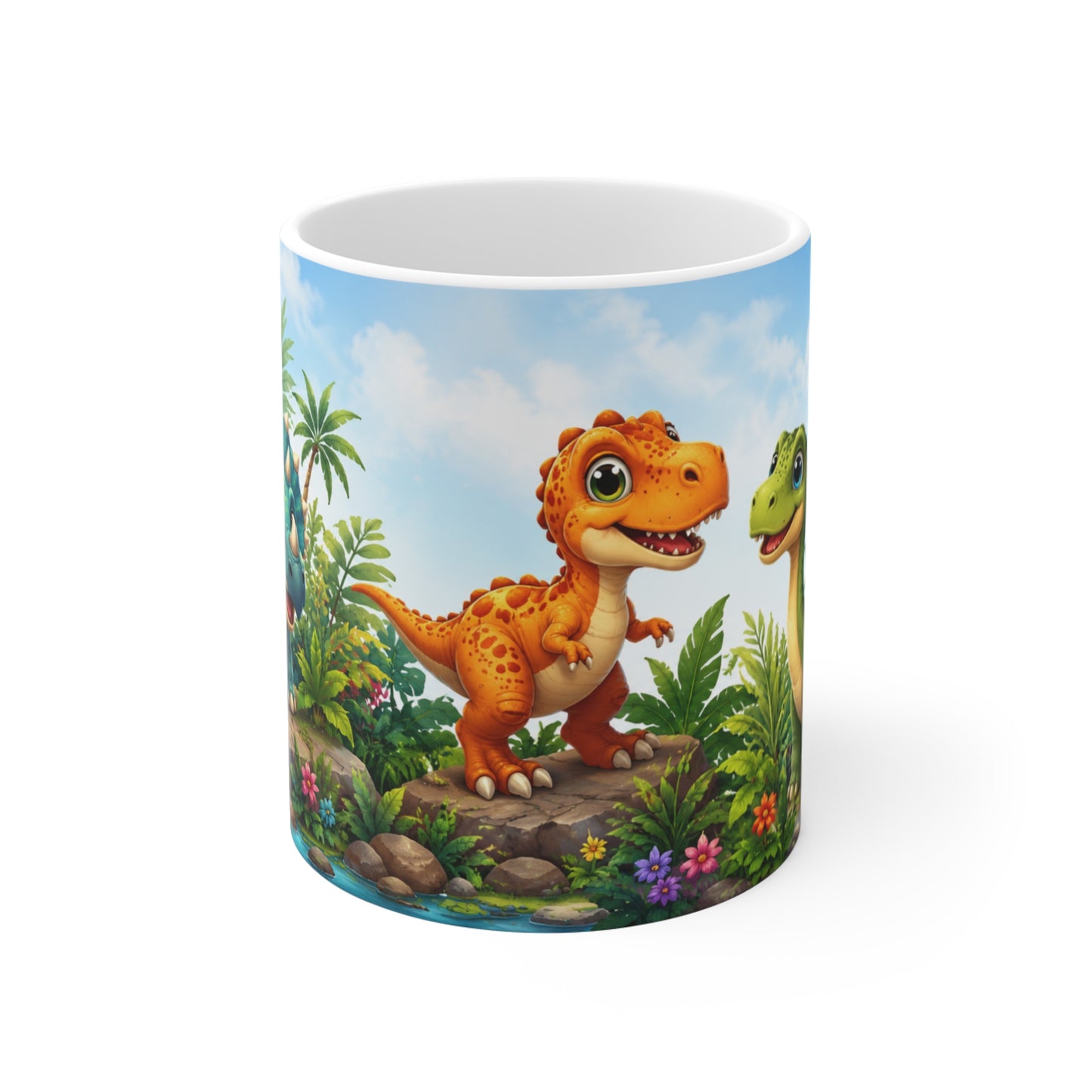 Tasse Dinosaures Bébé Cartoon – Mug Dinosaure Enfant Coloré – Cadeau Garçon Fille 325ml