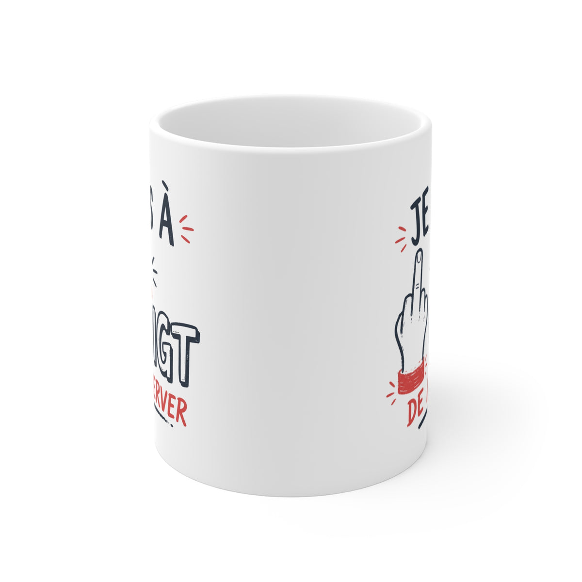 Mug Humour Doigt d’Honneur – Je Suis à 1 Doigt de M’énerver – Tasse Drôle Sarcastique – Cadeau Original Homme Femme