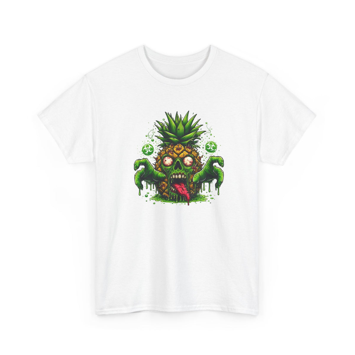 Tee Shirt Ananas Zombie Homme Femme – T-Shirt Ananas Monstre – Design Horreur Drôle Vert – Cadeau Original