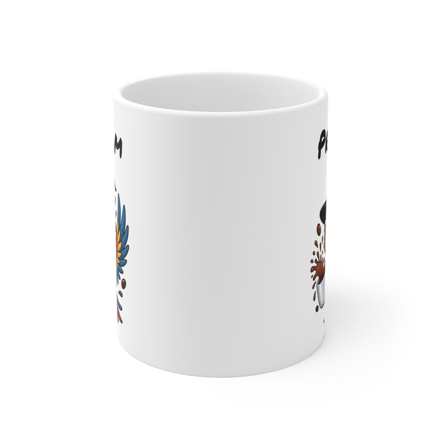 Tasse Personnalisable Perroquet Sorcière – Mug Halloween Prénom 325ml – Cadeau Fantaisie Original