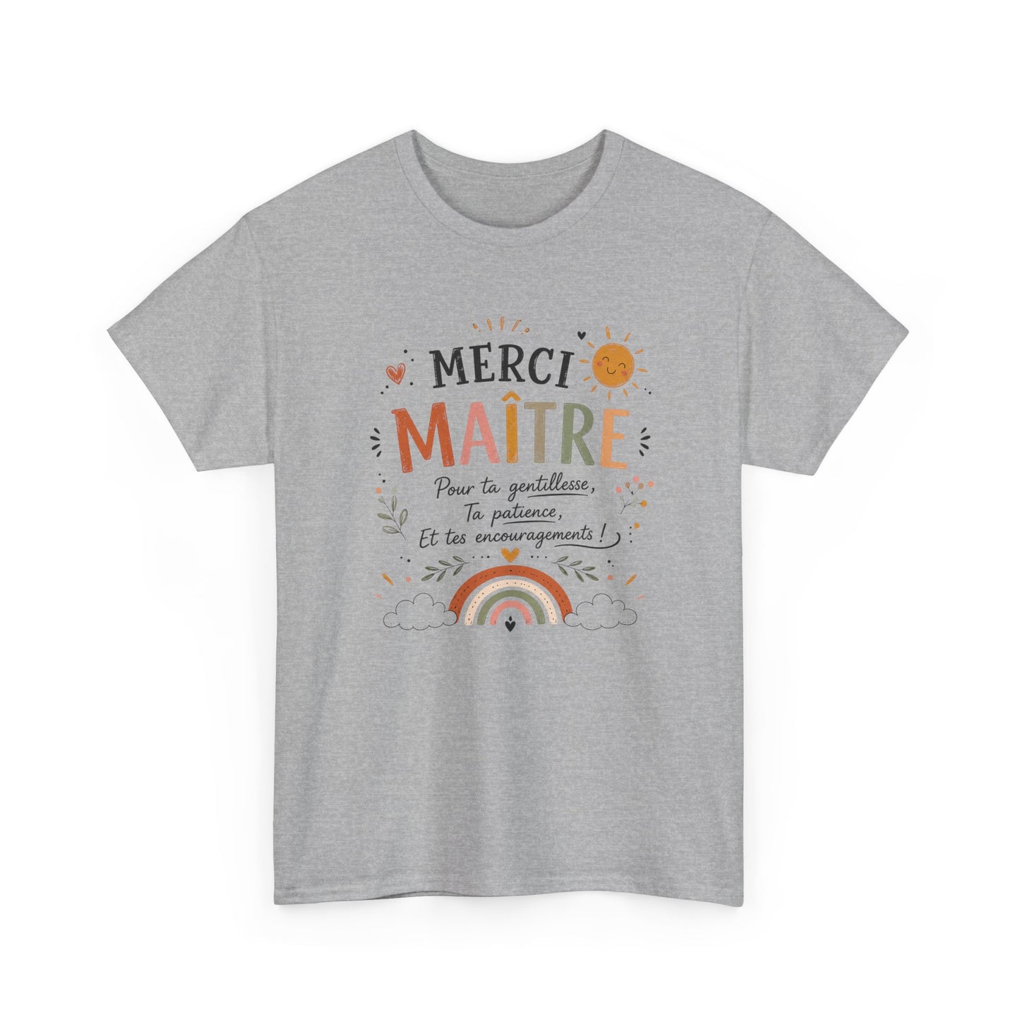 Tee-Shirt Merci Maître Homme – Cadeau Fin d’Année Scolaire Enseignant École Primaire Remerciement Institututeur