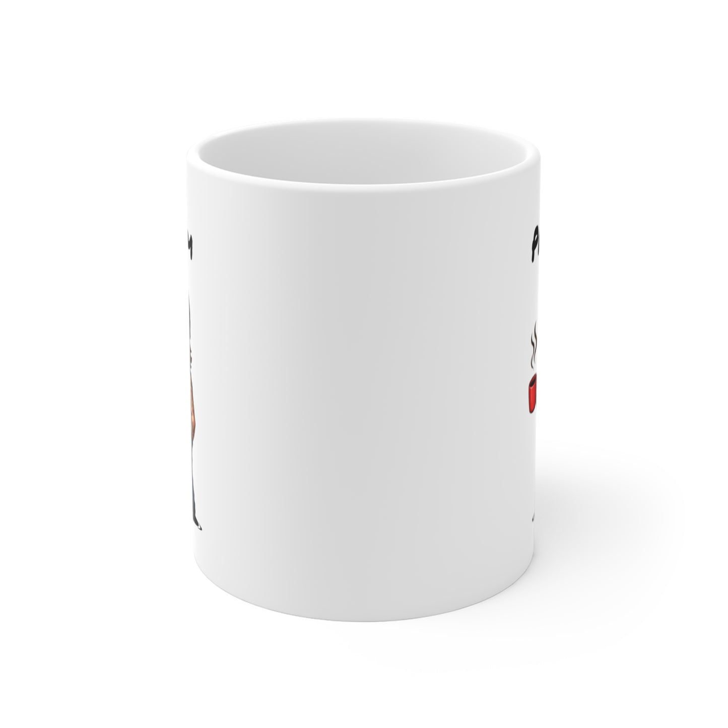 Tasse Motard Fatigué avec Café – Mug Biker Style Rock – Illustration Homme Barbu Casque Moto 325ml – Cadeau Original