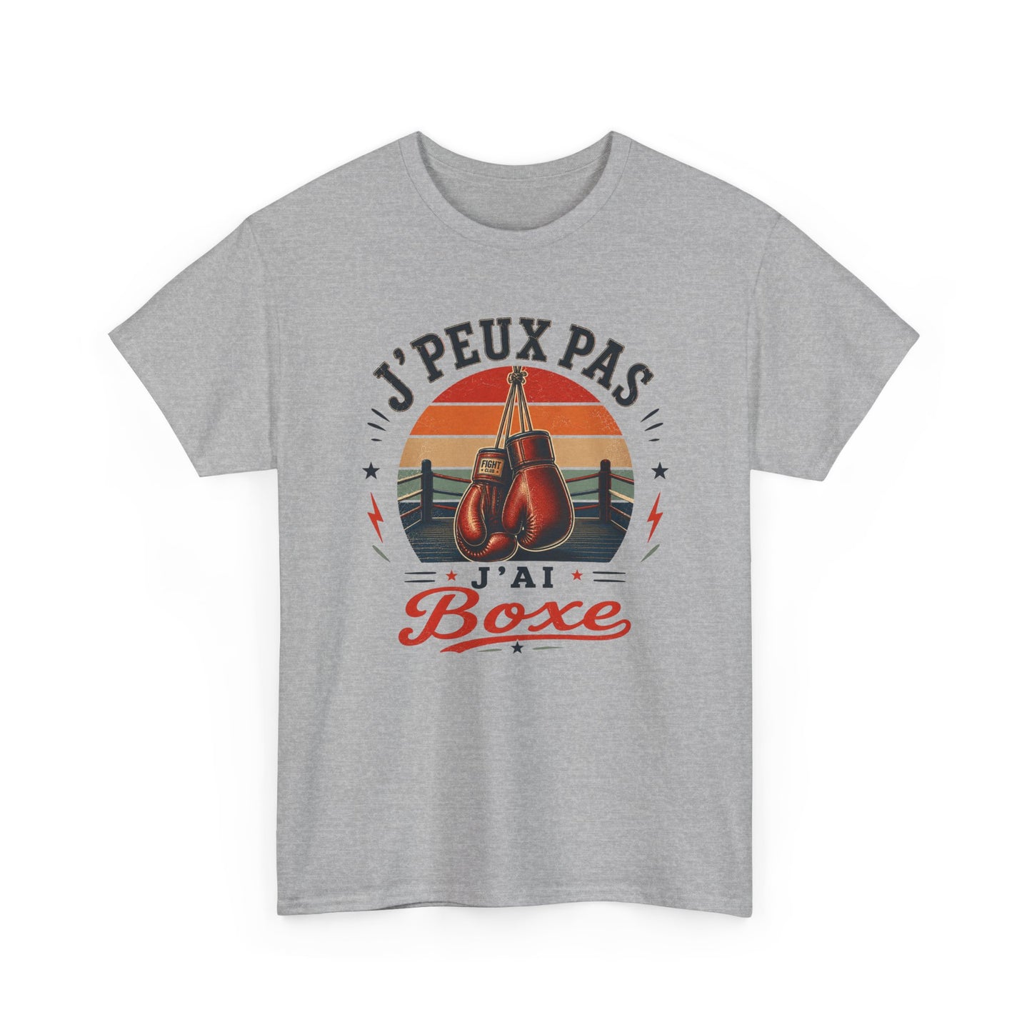 T-Shirt Boxe Homme Femme – J’Peux Pas J’Ai Boxe – Tee Shirt Boxeur Boxeuse Vintage Gants Ring Entraînement Sport de Combat Cadeau Passion Boxe