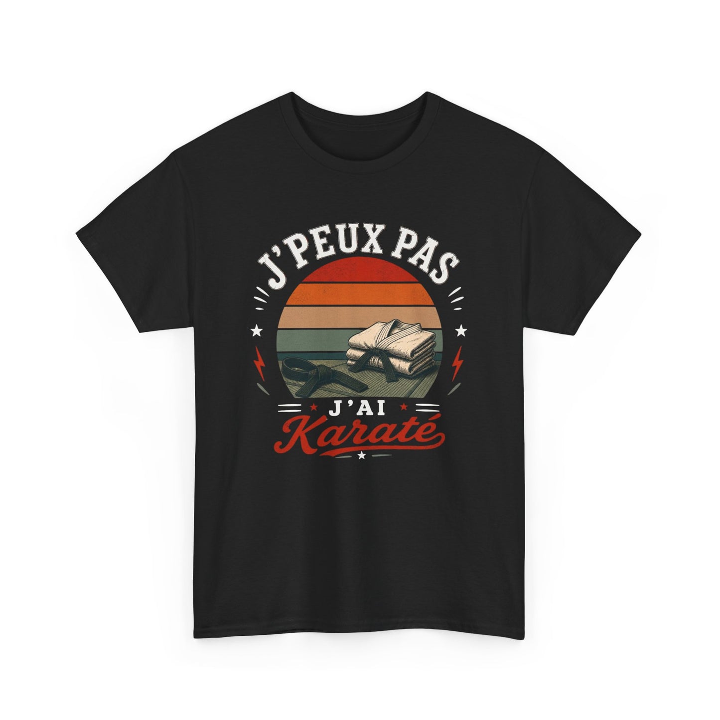 T-Shirt J’Peux Pas J’Ai Karaté – Tee Shirt Karatéka Vintage – Cadeau Arts Martiaux Dojo Ceinture Noire Homme Femme