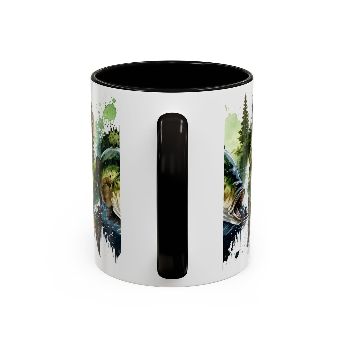 Tasse Pêche Black Bass – Mug Pêcheur Vintage Aquarelle – Cadeau Passion Pêche Homme 325ml