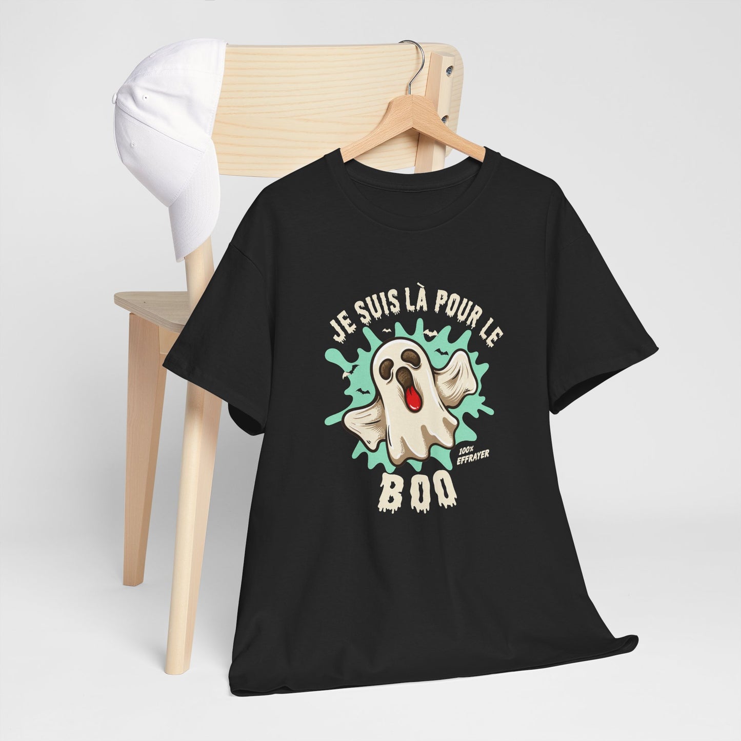 T-Shirt Halloween Homme et Femme – Fantôme Effrayant Humour – Cadeau Original Fête Halloween