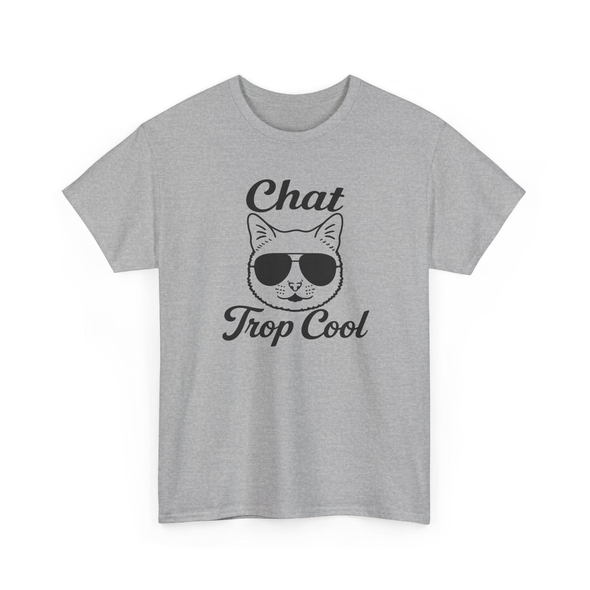 Tee Shirt Chat Homme Femme – Chat avec Lunettes de Soleil – Humour Félin Idée Cadeau Amoureux des Chats