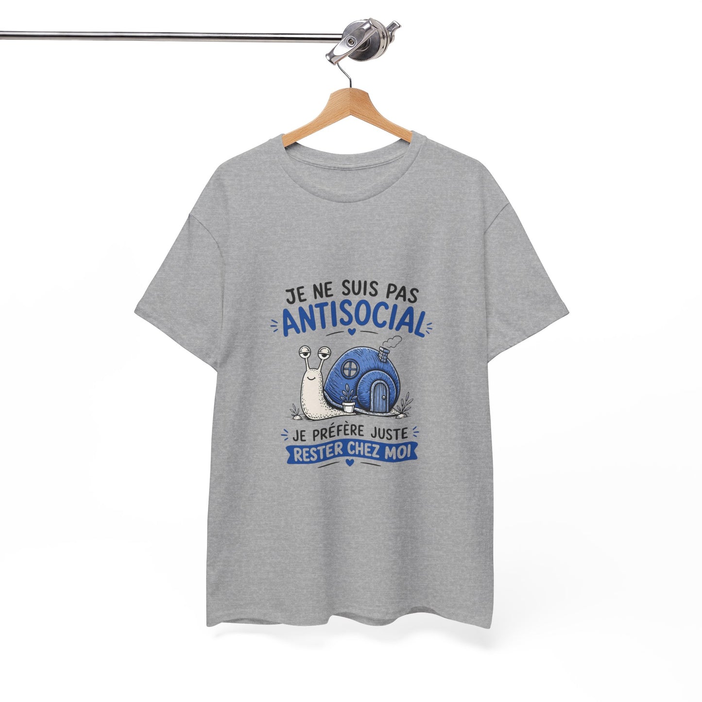 T-Shirt Humour Introverti Je Ne Suis Pas Antisocial – Rester Chez Moi – Tee Shirt Drôle Homme Femme