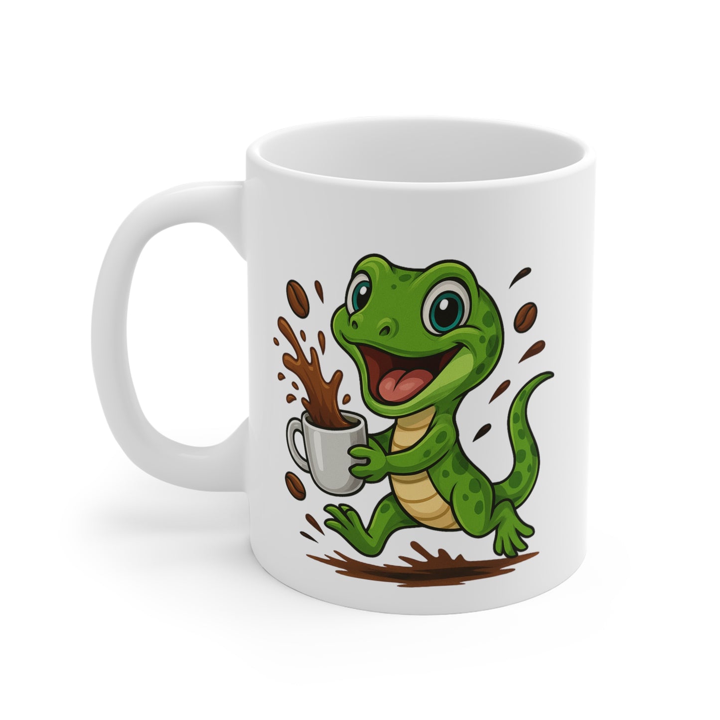Tasse Lézard Amusant – Mug Café Cartoon Céramique 325ml – Cadeau Original Animal Mignon