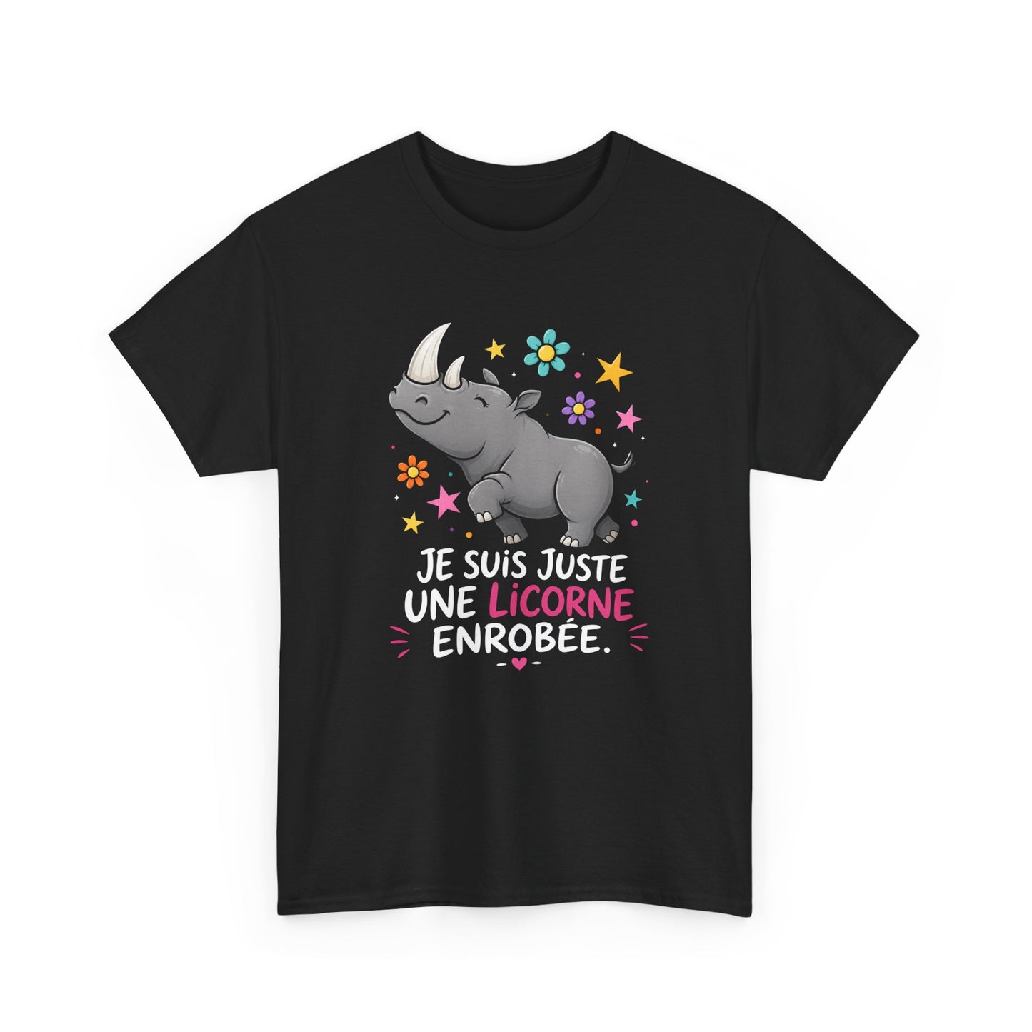 T-Shirt Rhinocéros Femme – Cadeau Humour Femme Drôle – Animal Rigolo Licorne – Idée Cadeau Original Anniversaire