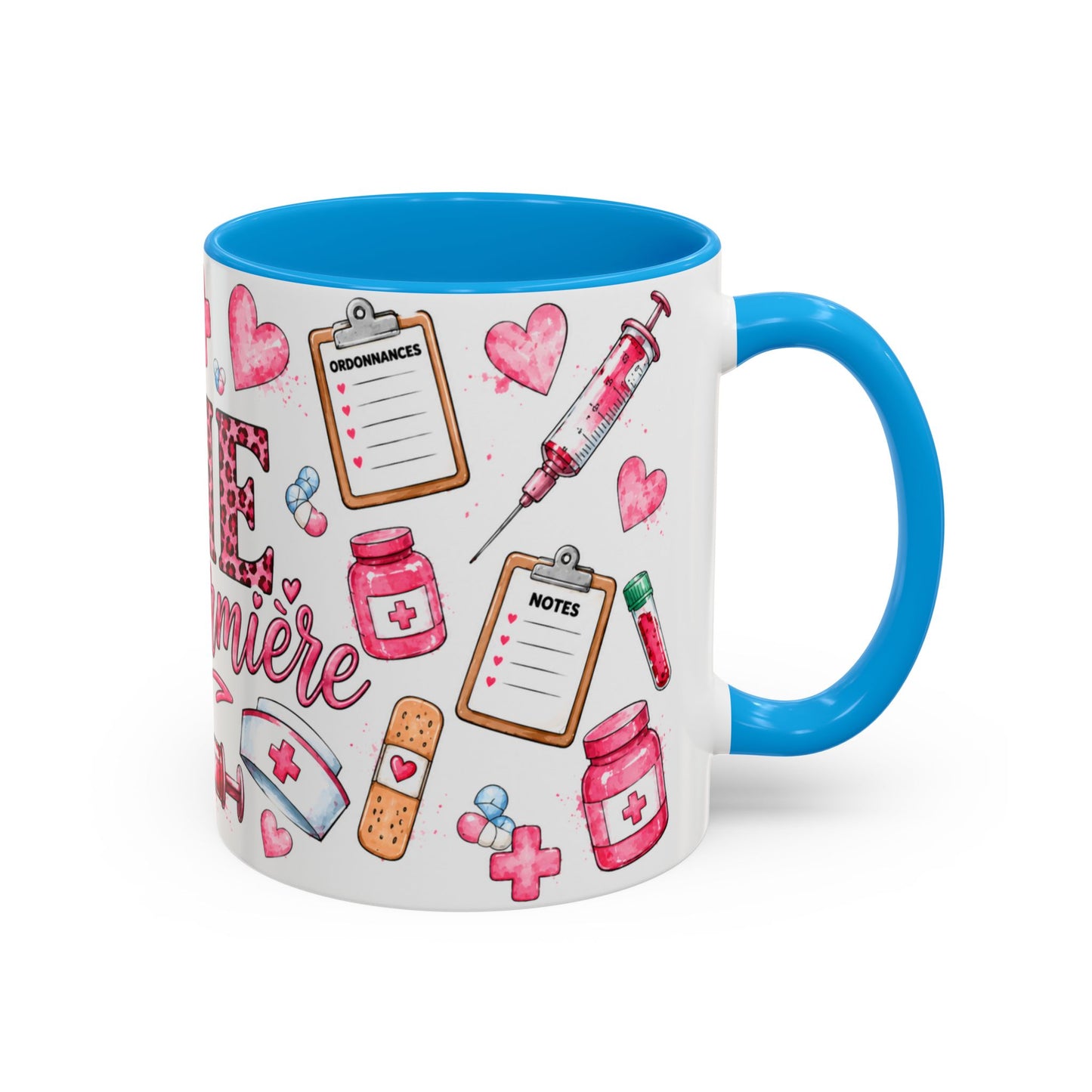 Tasse Vie d’Infirmière – Mug Infirmière Rose et Léopard – Cadeau Personnel Soignant Femme 325ml