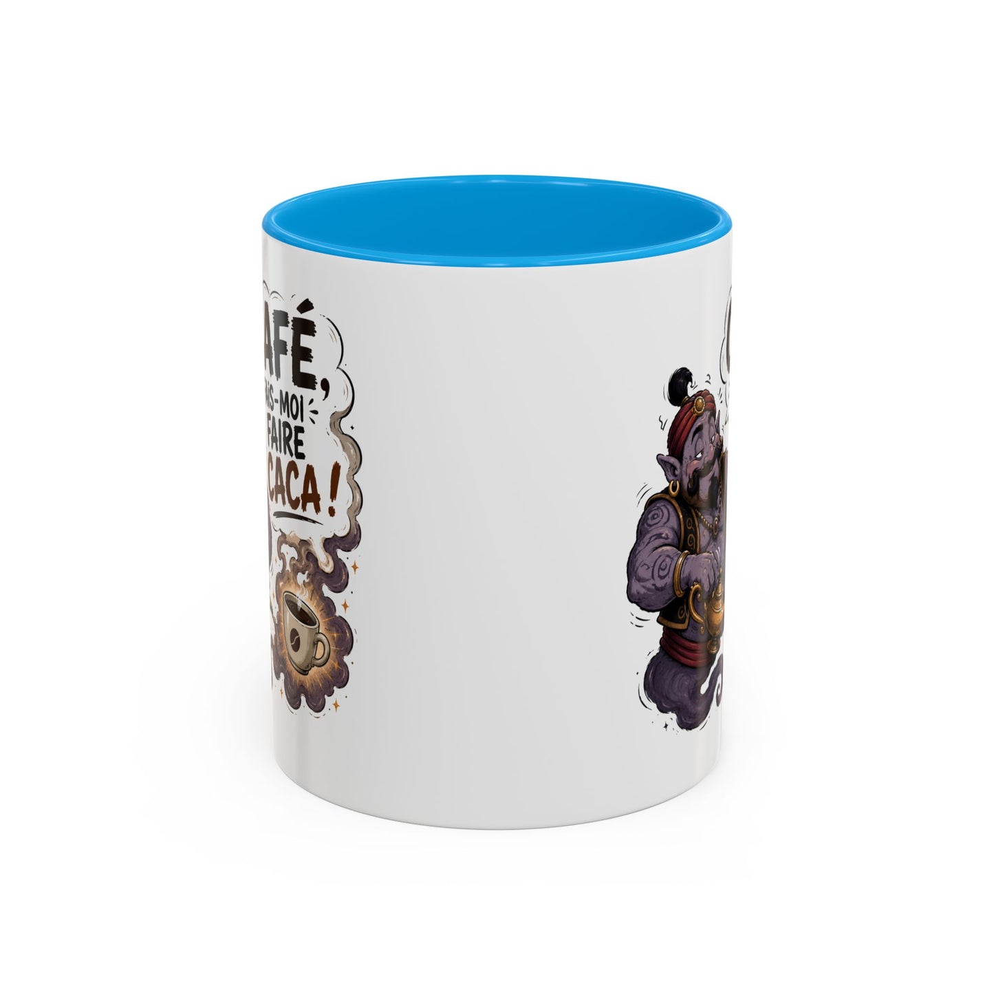 Mug Café Humour – Café Fais-Moi Faire Caca – Tasse Drôle avec Génie – Cadeau Original Homme et Femme Amateur de Café