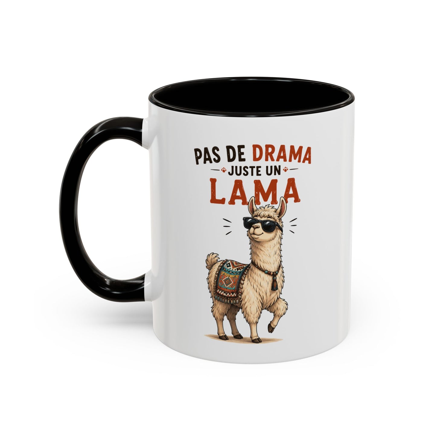Mug Lama Humoristique – Tasse Animaux Drôle – Cadeau Original Homme et Femme, Ami Collègue Noir Bleu Rouge