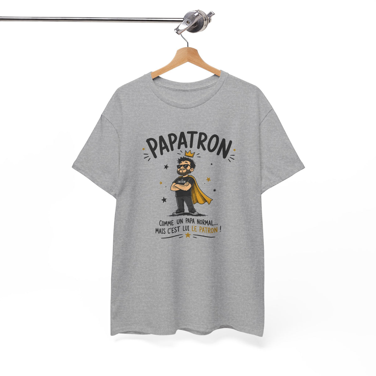 Tee Shirt Papa Homme – Papatron Comme un Papa Normal Mais C’est Lui le Patron – T-Shirt Humour Cadeau Original