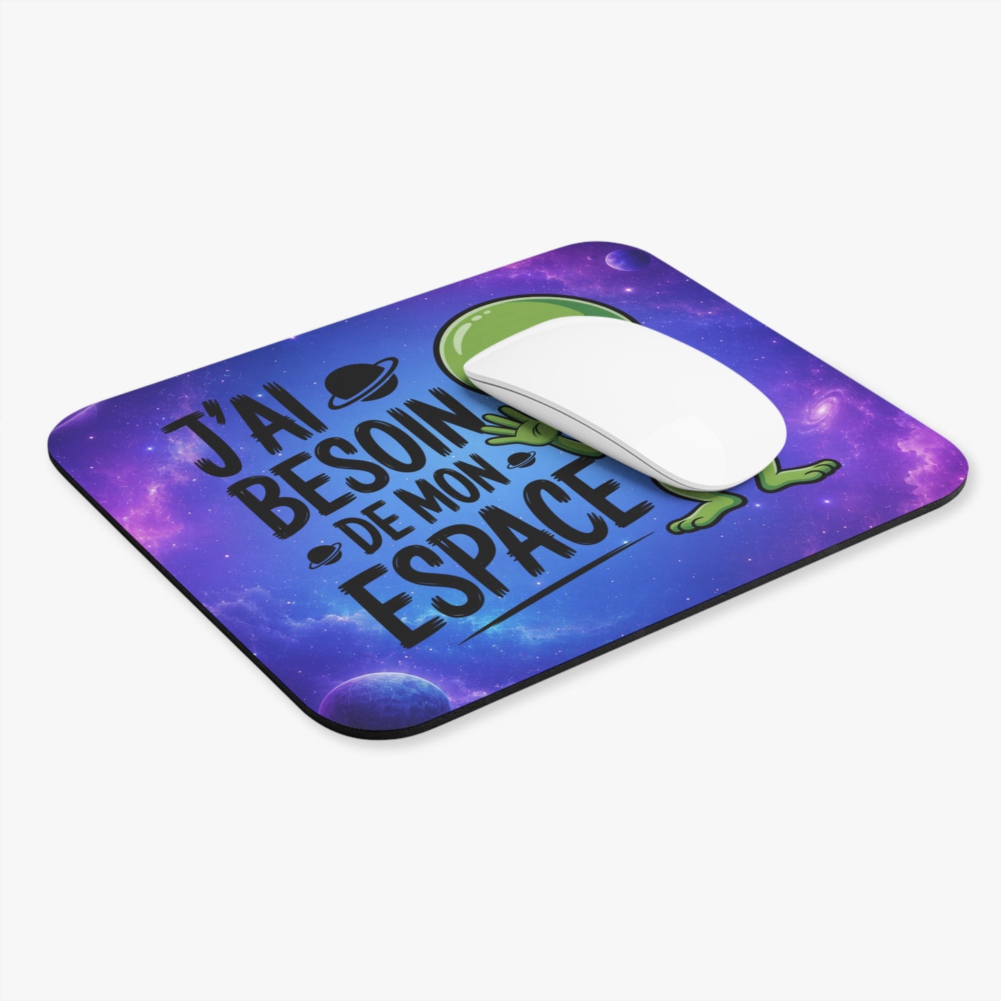 Tapis de Souris 22x18cm J'ai Besoin de Mon Espace Alien Humour Galaxie Cadeau Homme et Femme Décoration Bureau Gaming