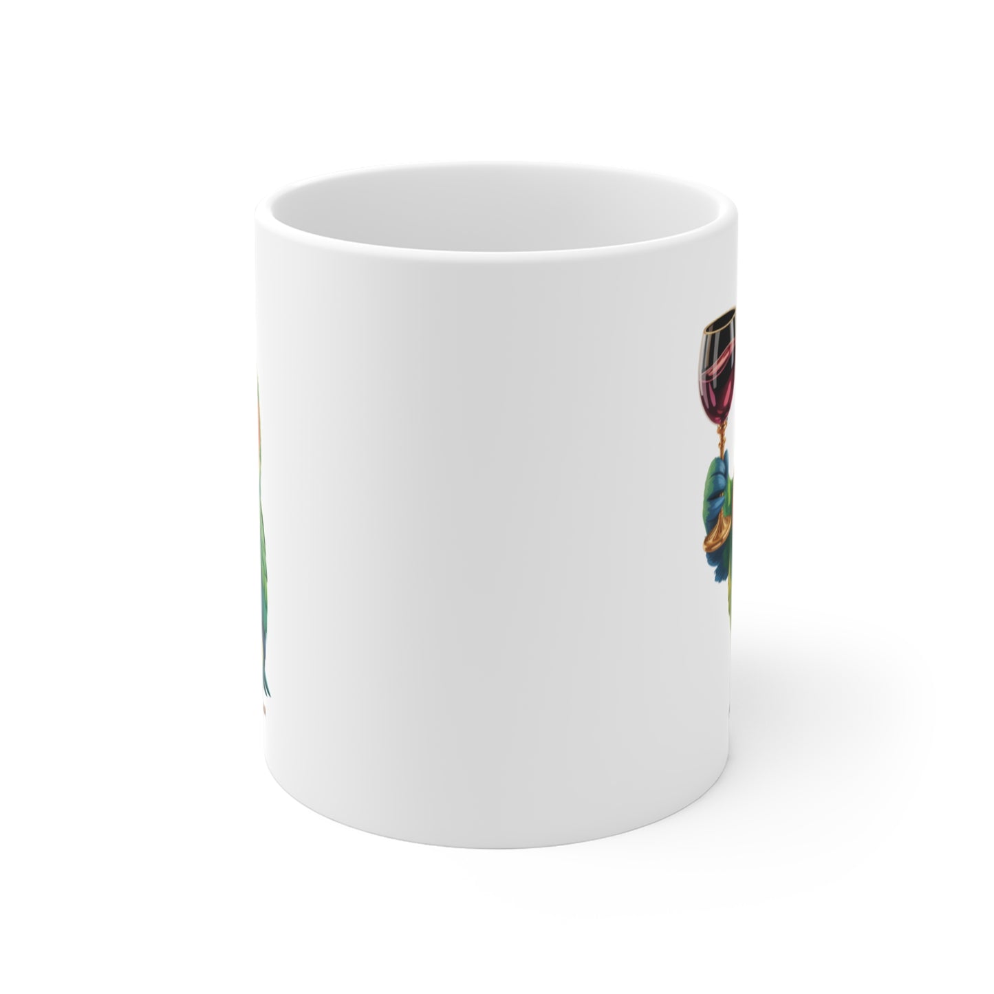 Mug Perroquet et Verre de Vin – Tasse Humour Originale et Colorée – Cadeau Amoureux du Vin Céramique 325ml