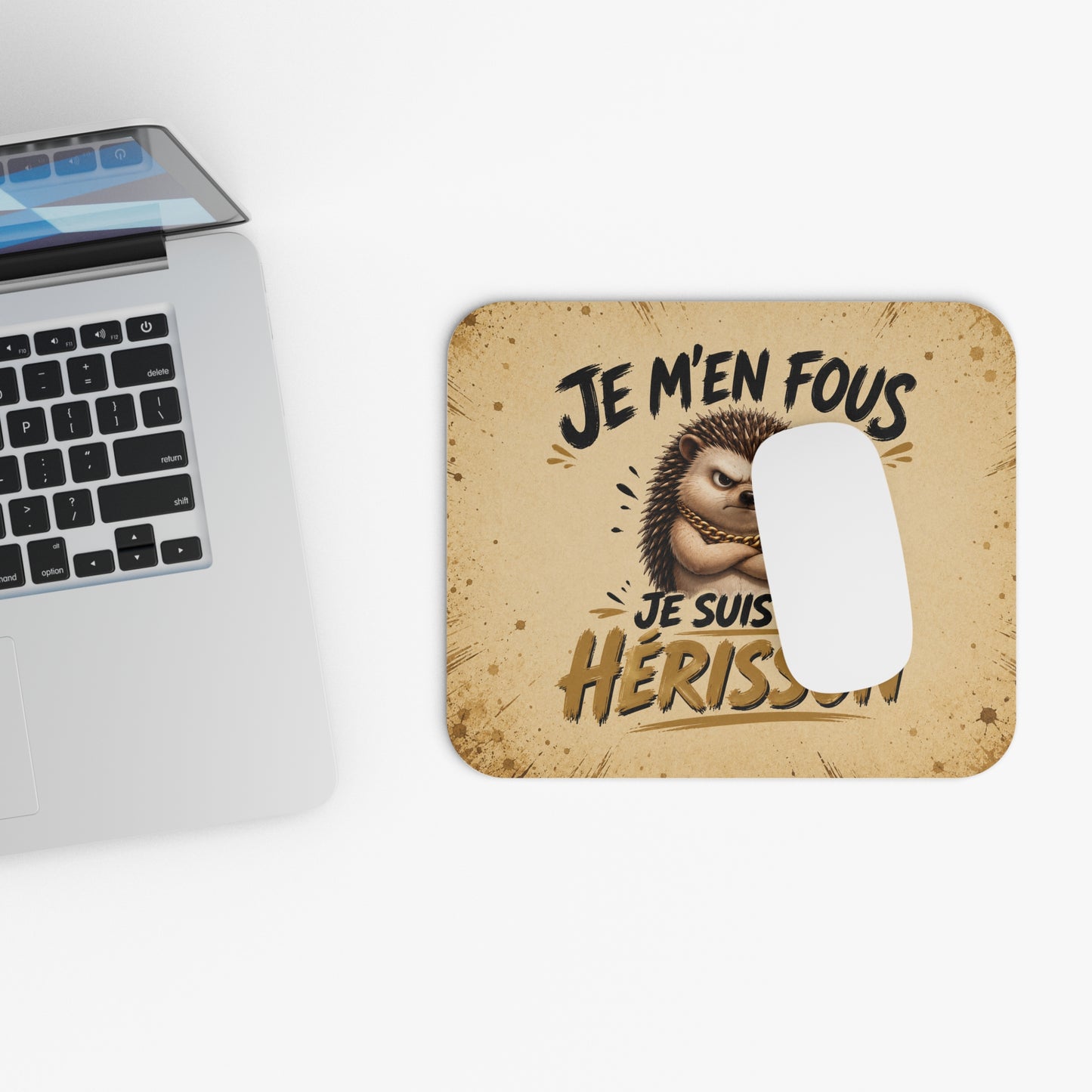 Tapis de Souris 22x18cm Je M’en Fous Je Suis un Hérisson – Humour – Cadeau Drôle Original
