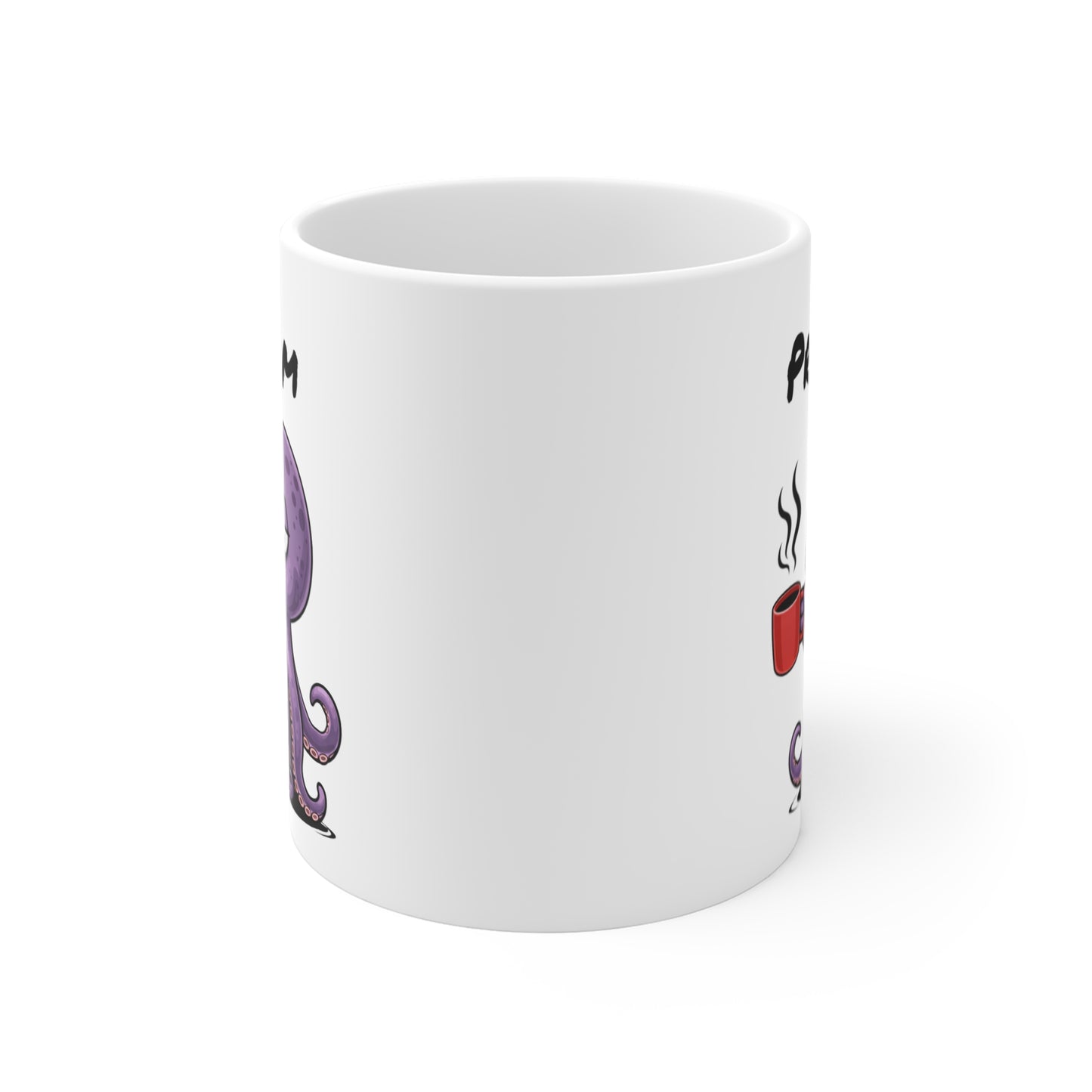 Mug Poulpe Fatigué Personnalisable 325ml – Tasse Café Humour Animal Marin Drôle Réveil Difficile Bureau Cadeau