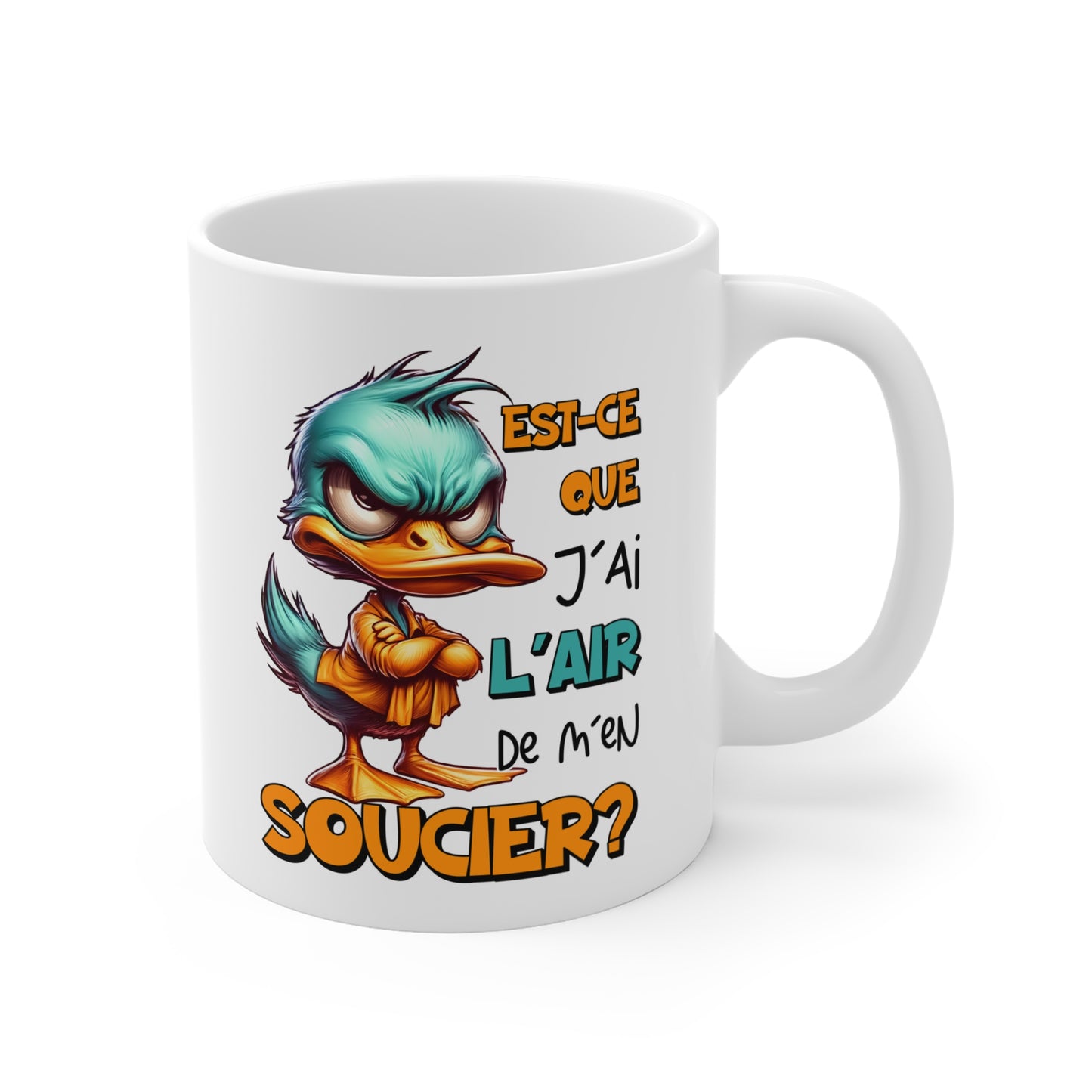 Tasse Est-Ce Que J’Ai L’Air De M’en Soucier – Mug Humour Canard Sarcastique – Cadeau Homme Femme 325ml