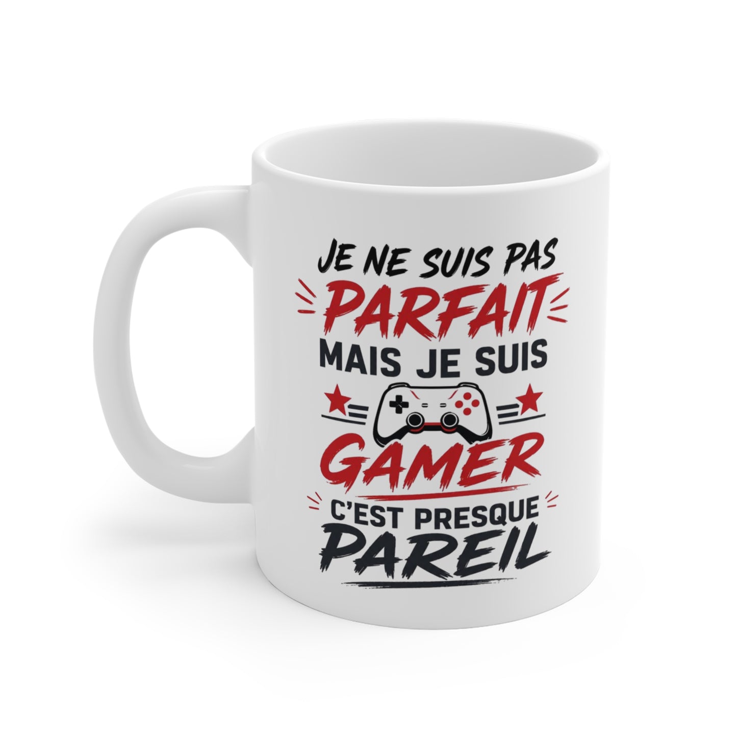 Tasse Je Ne Suis Pas Parfait Mais Je Suis Gamer – Mug Humour Jeux Vidéo – Cadeau Gamer Homme Femme 325ml