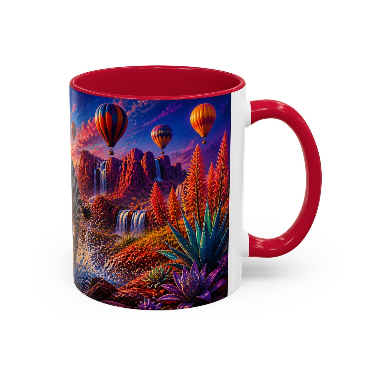 Tasse Zèbre Safari et Fleurs Exotiques – Mug Animal Sauvage Afrique – Design Artistique Coloré – Céramique 325ml