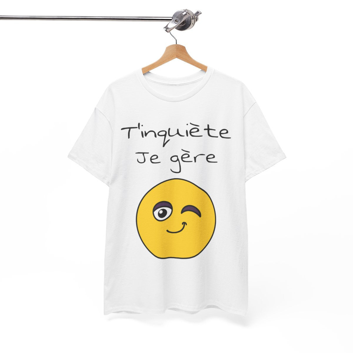 Tee shirt Unisexe t'inquiète je gère Emoji Idée cadeau humour drôle amusant
