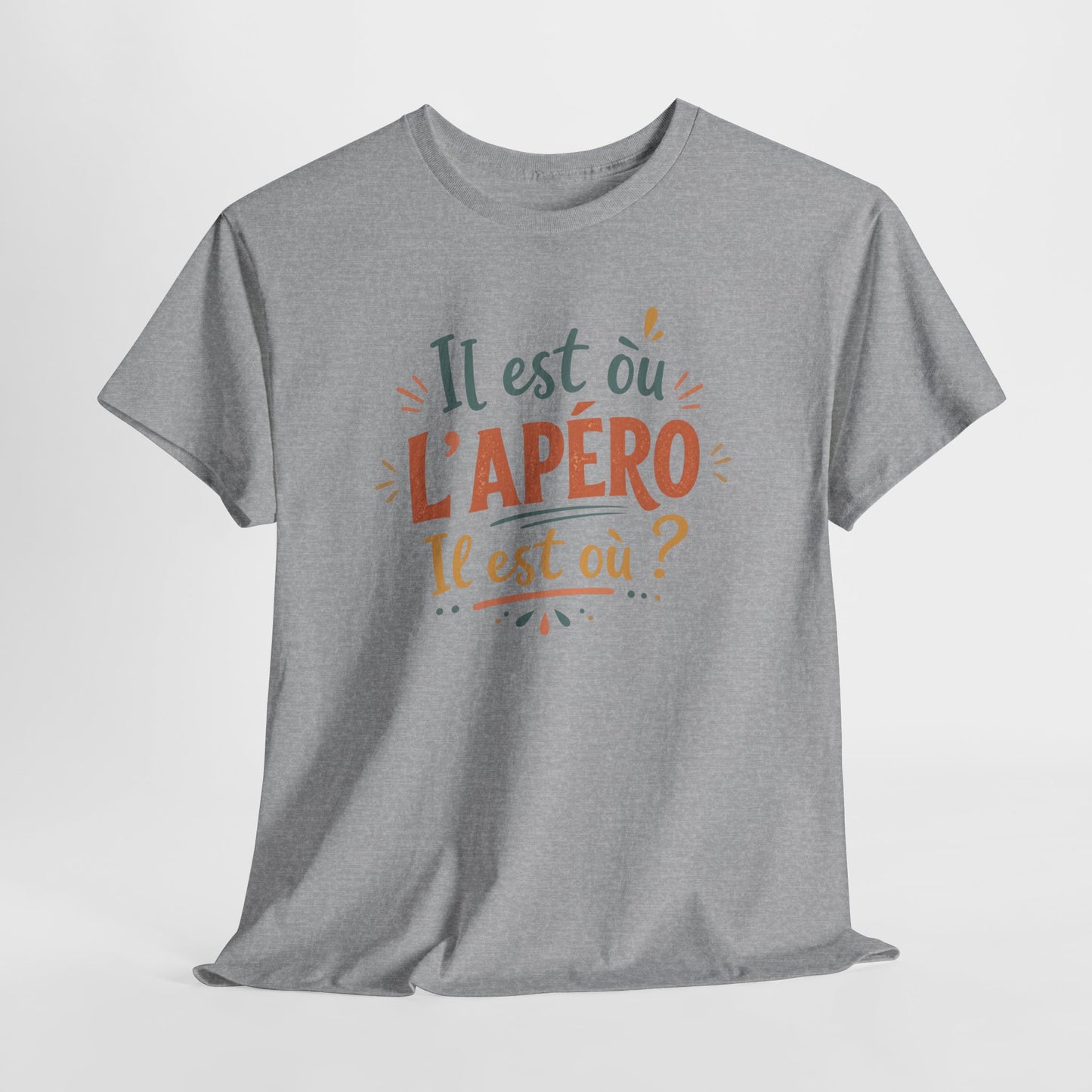 T-Shirt Humour Apéro Femme – Il Est Où L’Apéro – Cadeau Drôle Soirée Entre Copines Fête