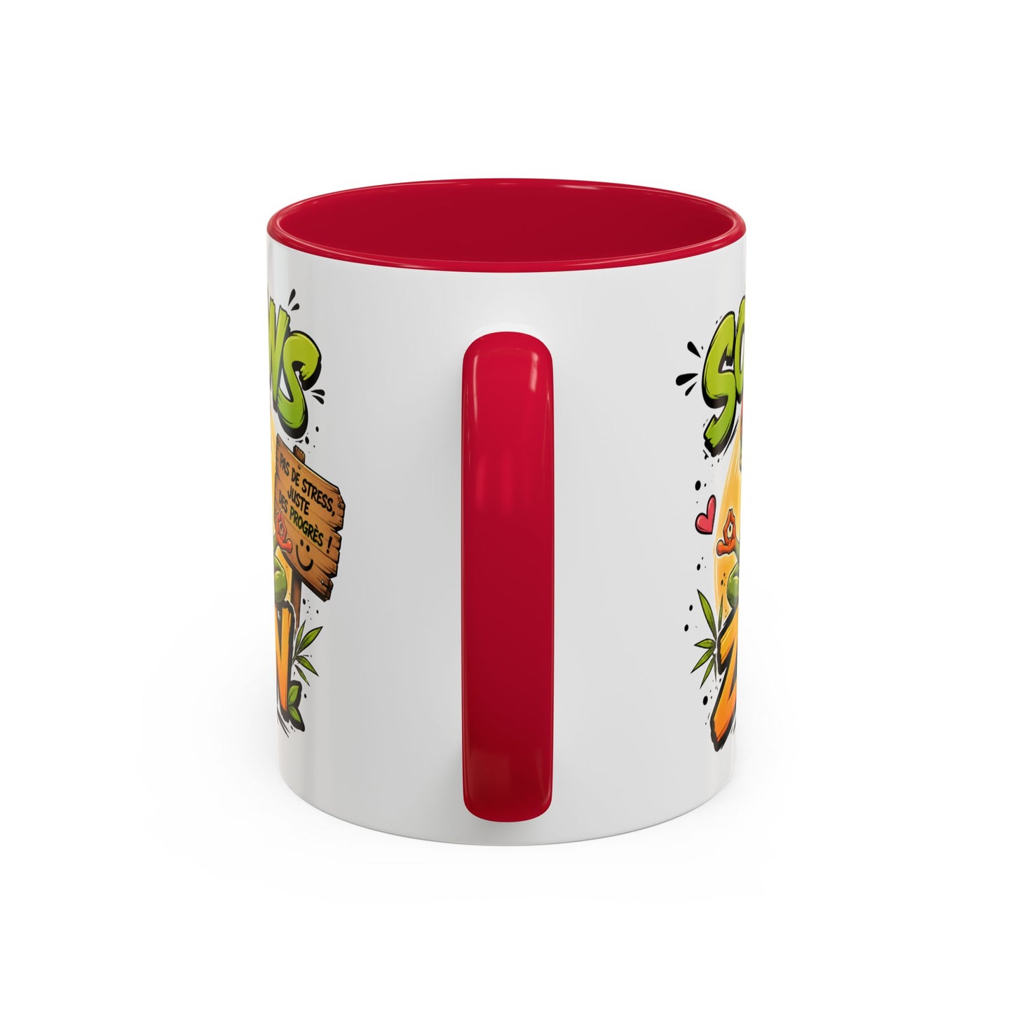 Tasse Soyons Zen – Mug Grenouille Méditation Humour – Cadeau Relaxation Positive 325ml